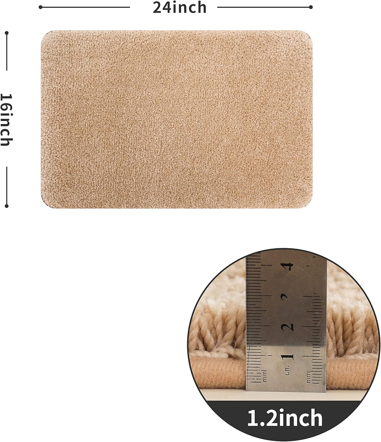 COSY HOMEER Alfombras extra gruesas para el baño, tapetes de baño antideslizantes, tapete de felpa suave, peludo y 100% micro poliéster, tapete para