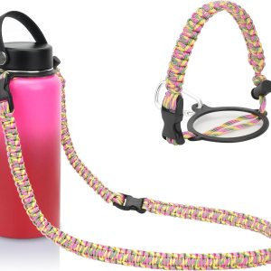 Wongeto Correa de hombro con mango de paracaídas compatible con Hydro Flask correa de botellas de agua de boca ancha Wongeto Correa de hombro con mango de paracaídas compatible con Hydro Flask correa de botellas de agua de boca ancha