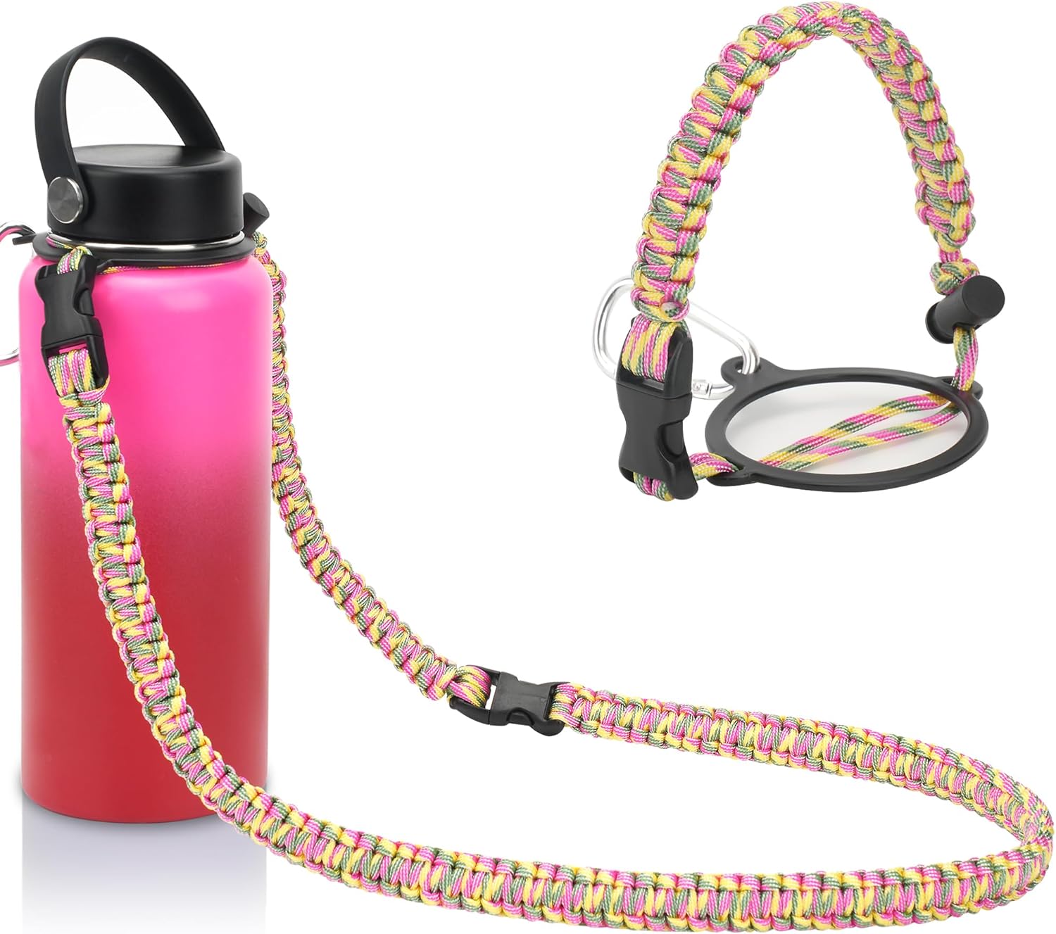 Wongeto Correa de hombro con mango de paracaídas compatible con Hydro Flask correa de botellas de agua de boca ancha
