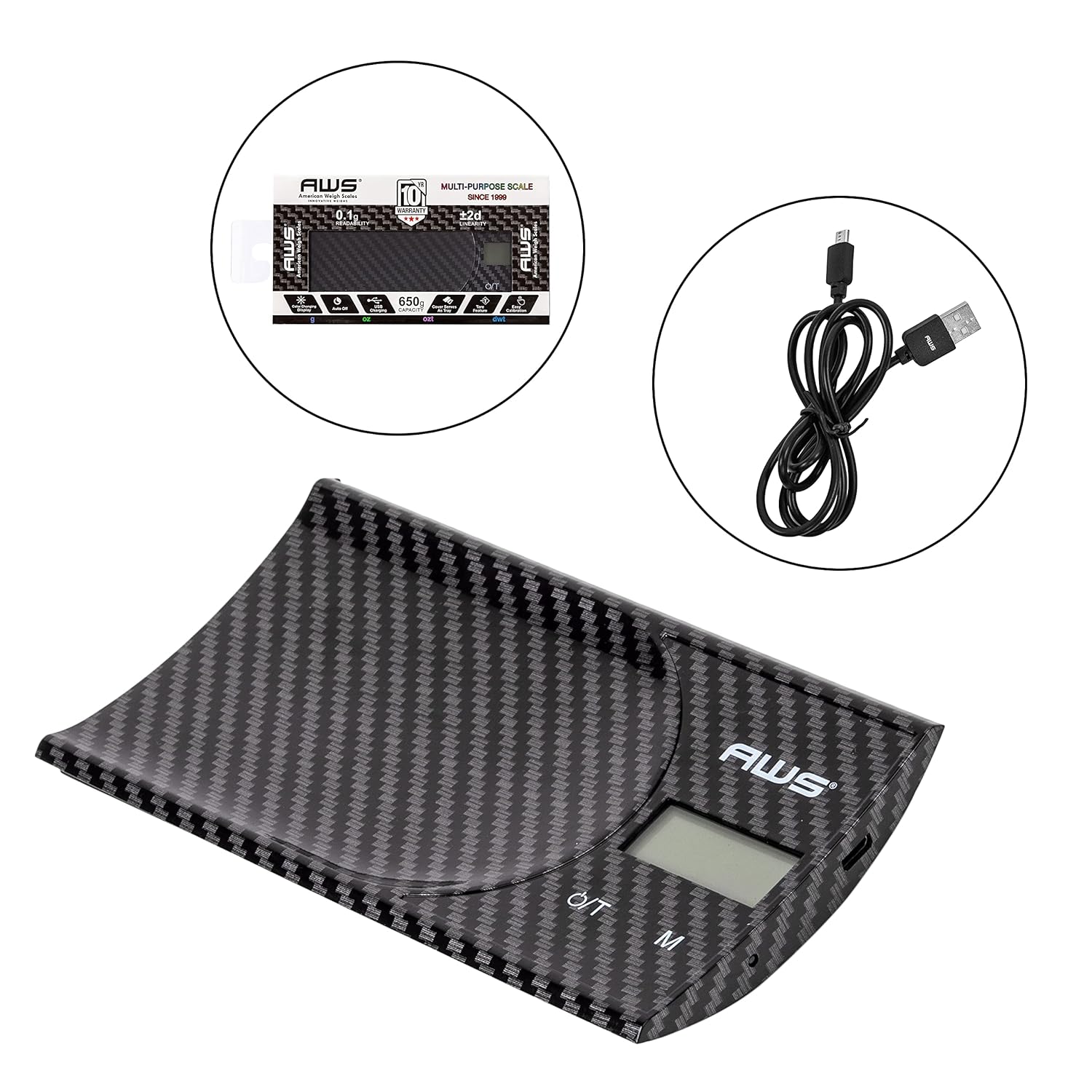 AWS – Scoop Series – Báscula digital multifuncional de bolsillo – 300 G x 0.01 G.