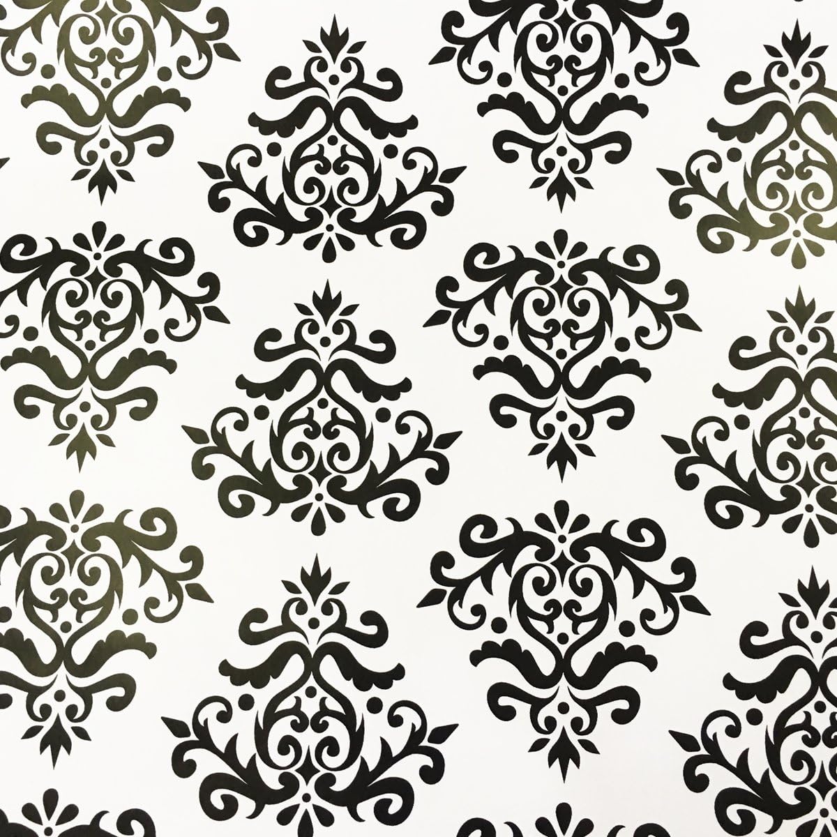 Yifely Revestimiento autoadhesivo para estantes, papel extraíble para muebles para cubrir cajones de apartamentos, damasco negro retro, 17.7