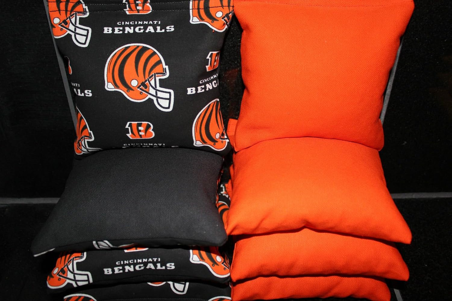Juego de 8 bolsas de lanzamiento de juego de cornhole regulación ACA Cincinnati Ohio Football
