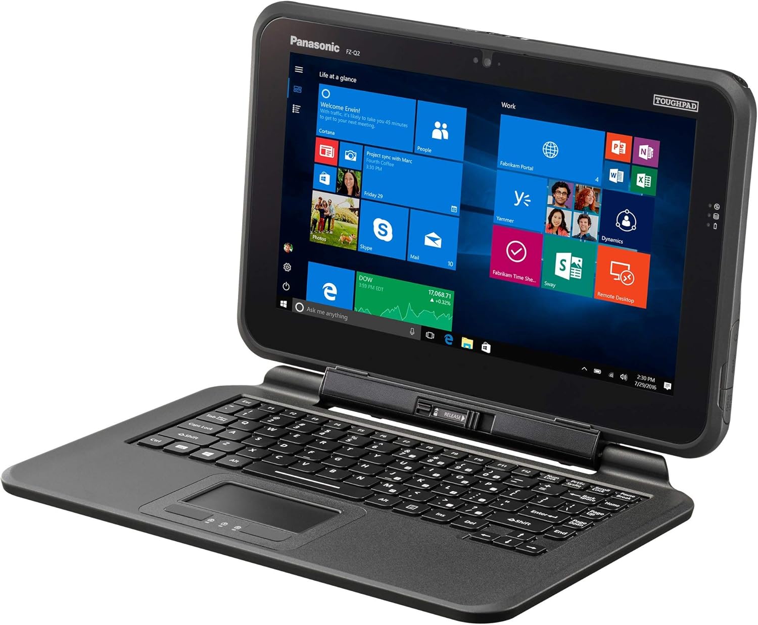 Panasonic Toughpad FZ-Q2 Pantalla táctil Core i5 de 12.5 pulgadas, 8 GB, 128 GB, SSD 4G LTE, Windows Tablet con teclado desmontable Windows 10 Pro