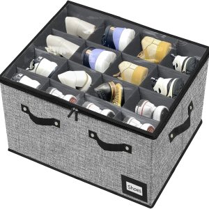 ouruer Organizador de almacenamiento de zapatos para armario, cajas de almacenamiento de zapatos apilables para entrada, organizador plegable para ouruer Organizador de almacenamiento de zapatos para armario, cajas de almacenamiento de zapatos apilables para entrada, organizador plegable para