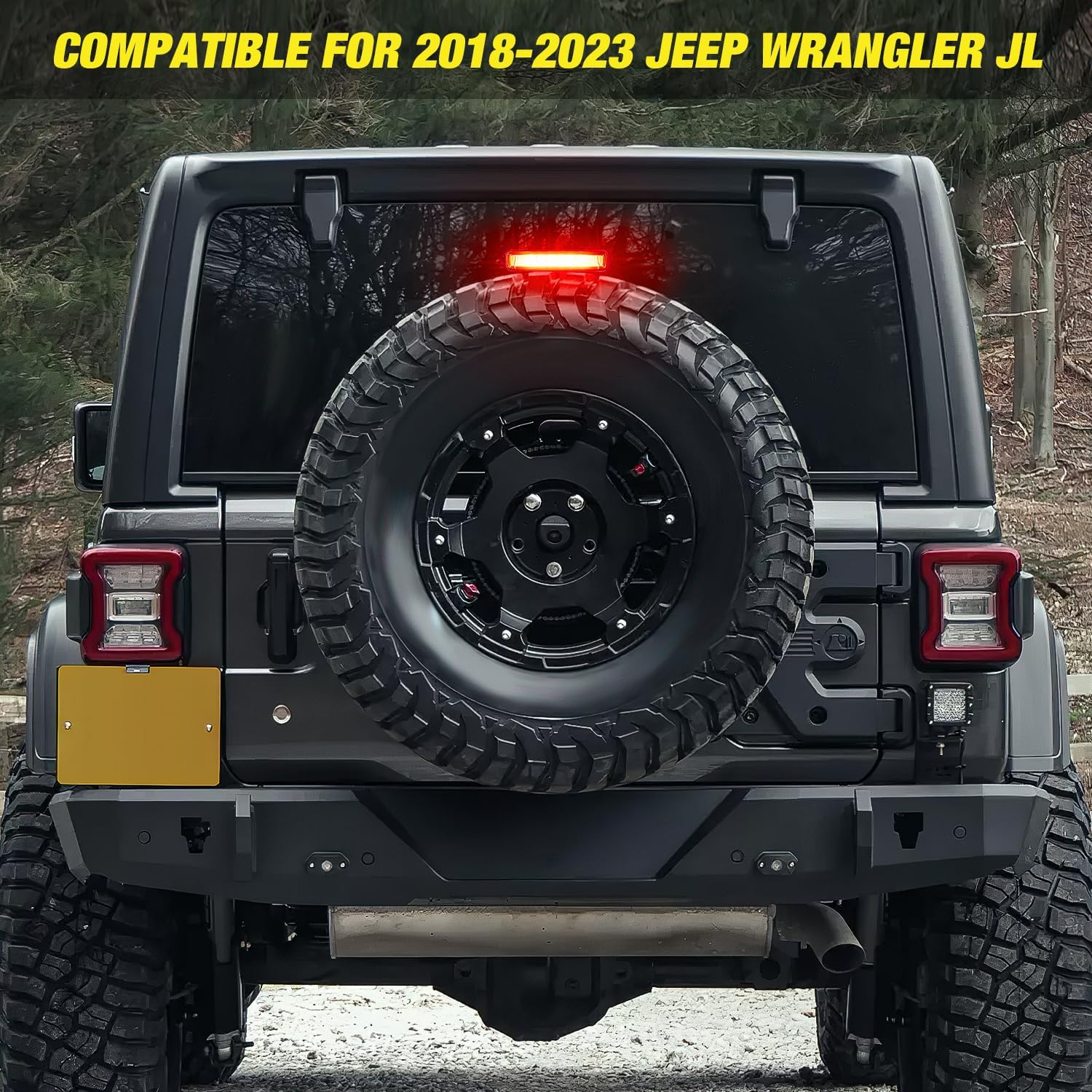 Nilight Tercera luz de freno trasera de montaje alto para 3 luces de freno de repuesto para Wrangler JL 2018-2023, lámpara LED con lente ahumada,