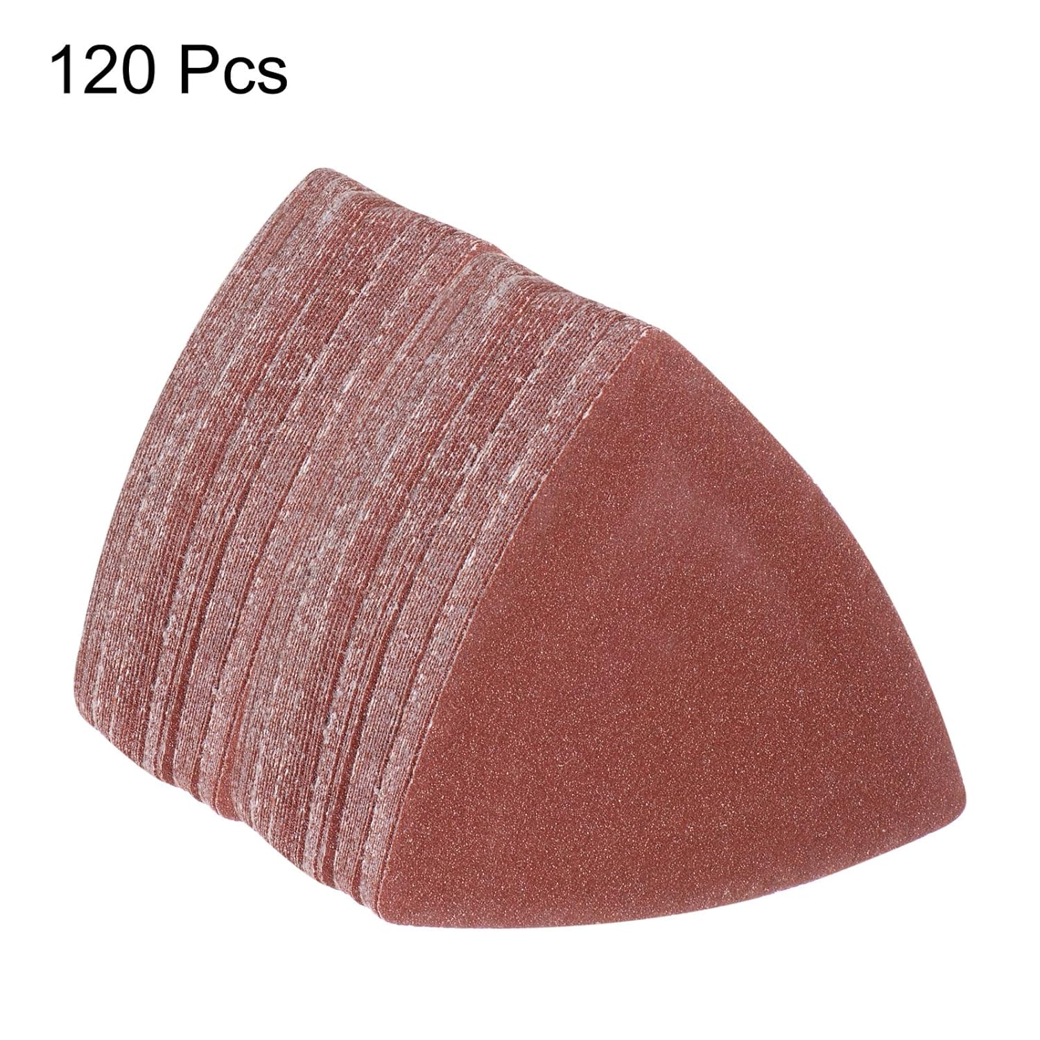120 piezas de lija triangulares de gancho y bucle, 120 granos, almohadillas de lijado de óxido de aluminio de 3-18 pulgadas, papel de lijadora