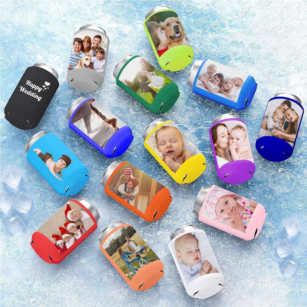 Juego de 1 enfriador de latas personalizado, soporte para bebidas frías para latas, enfriadores de latas de graduación personalizados, fundas