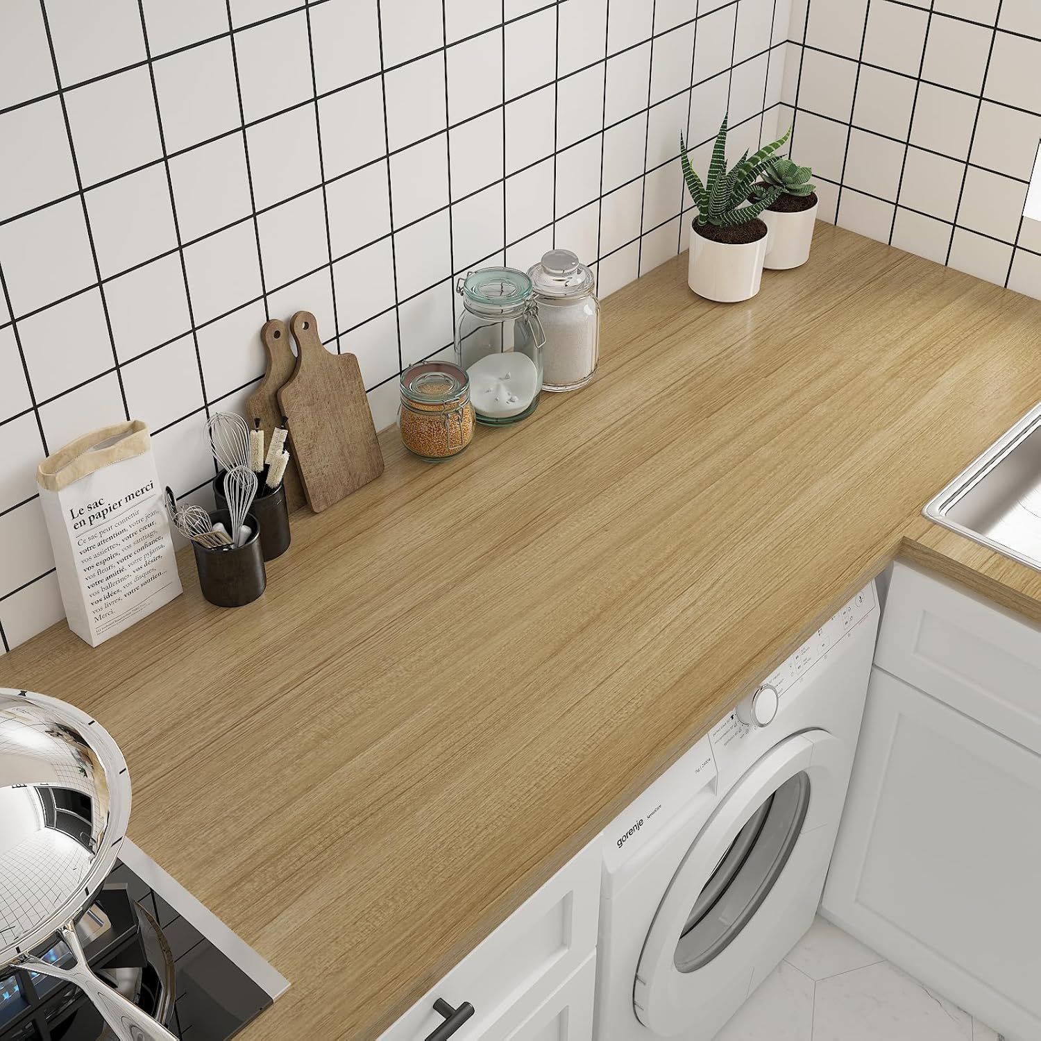 CHIHUT Papel adhesivo de madera marrón, impermeable, para despegar y pegar, papel tapiz de madera sintética para paredes, papel de contacto de grano