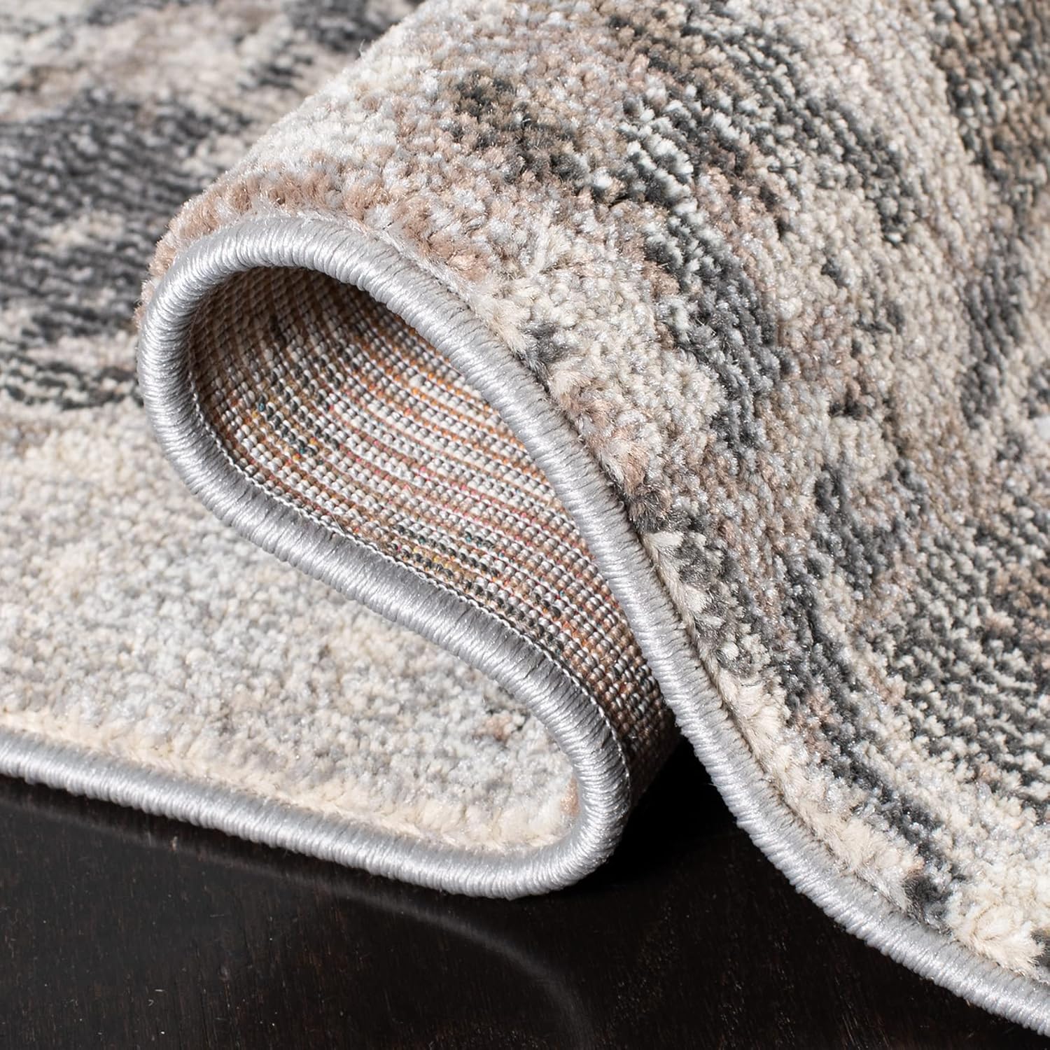 Safavieh MAD425G Madison Collection Alfombra de área de 10′ x 14′, gris y beige, diseño abstracto bohemio, no desprende pelusa, para áreas de alto