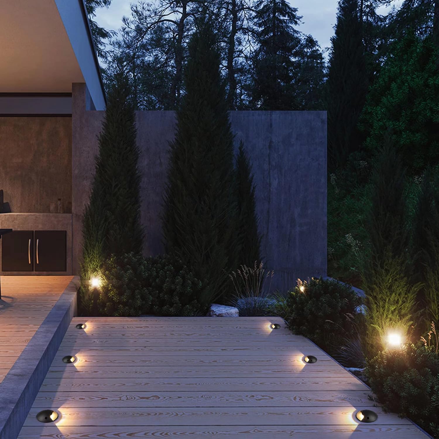 Well Lights Landscape Light Outdoor In Ground Floor Lights Low Voltage LED 2W ACDC 12V 24V Warm White Waterproof IP67 Aluminium Single Side Lighting