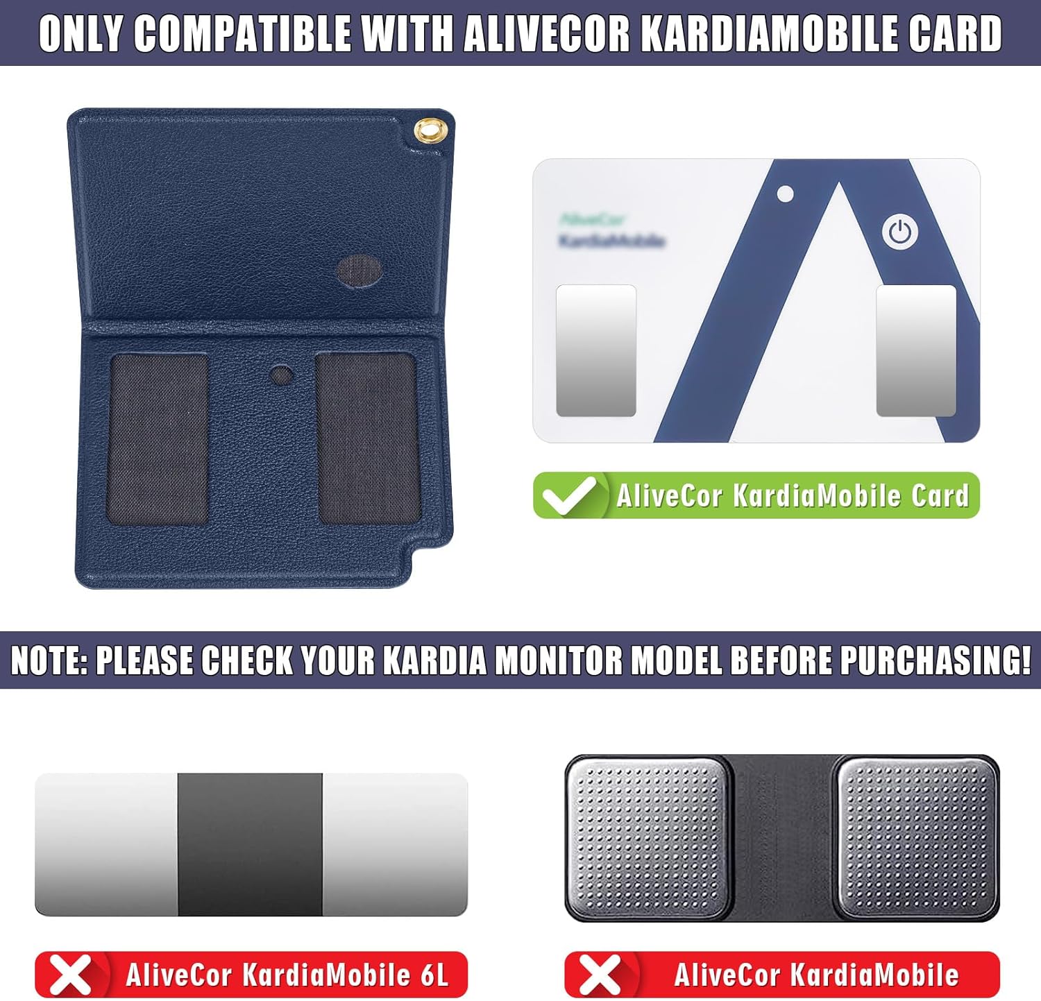 Estuche de viaje rígido portátil para AliveCor Kardia tarjeta móvil monitor de frecuencia cardíacatarjeta Kardiamobile dispositivos de monitor de