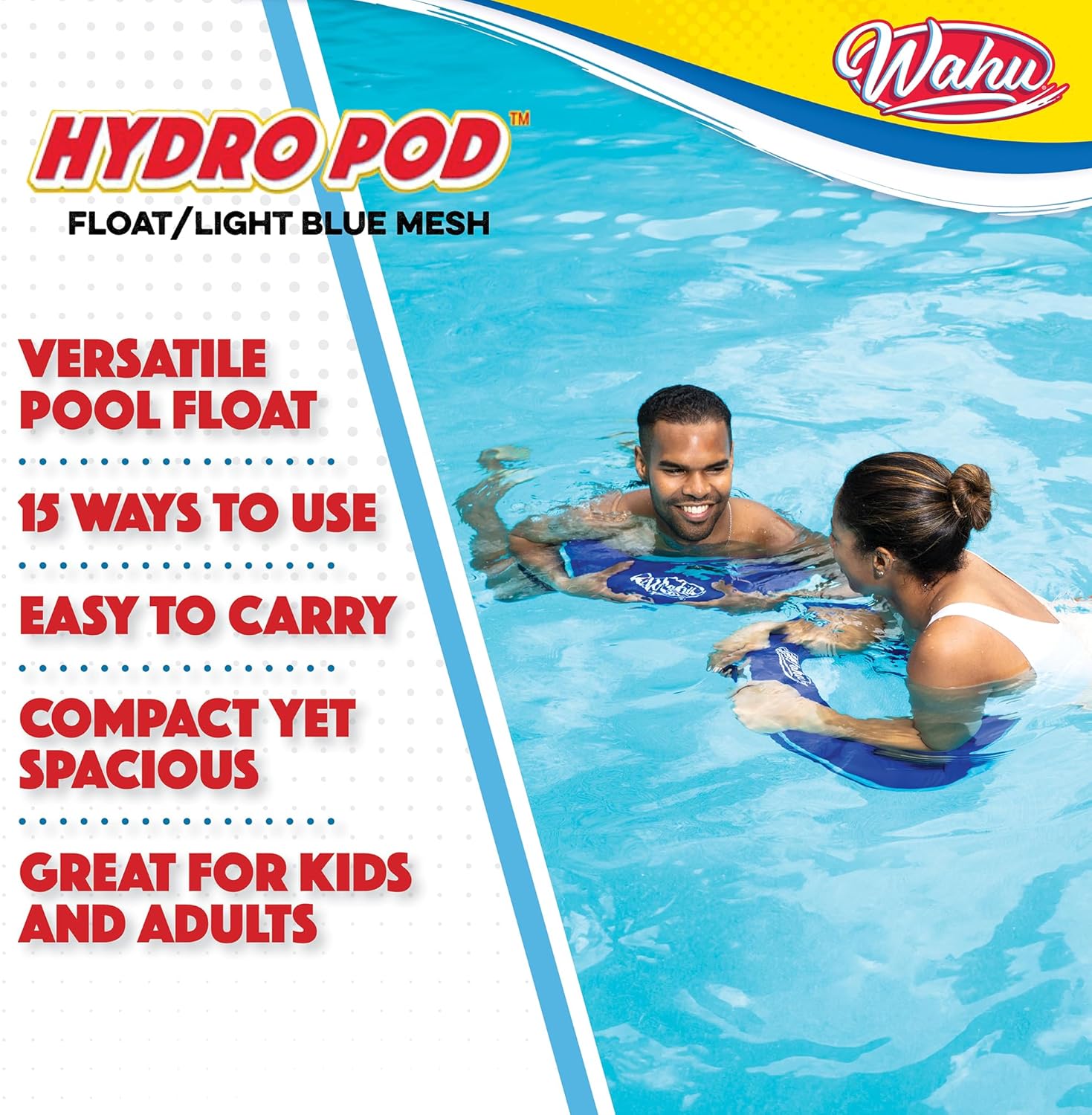Wahu Hydro Pod – Flotador versátil de piscina con bolsa de transporte, flotador de piscina portátil redondo de 21 pulgadas para adultos y niños a