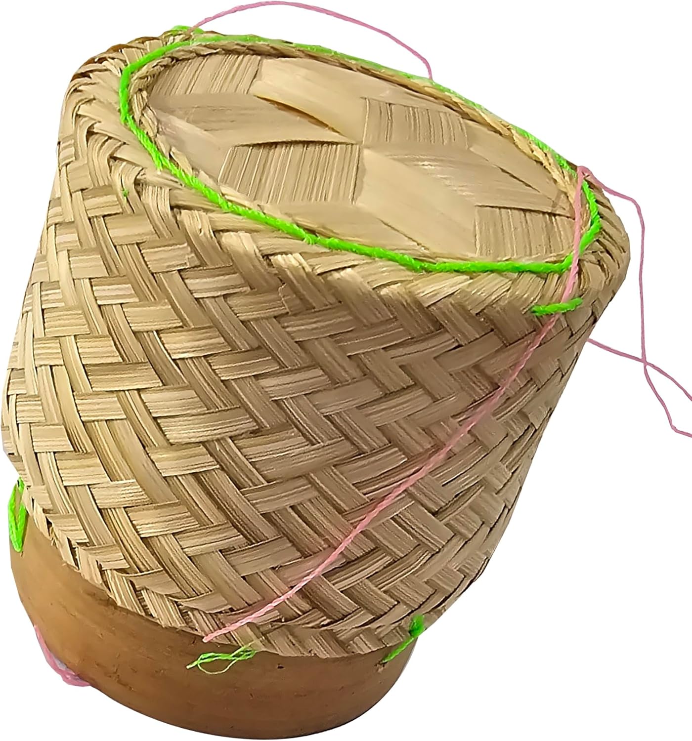 Cesta de arroz pegajosa Contenedor pequeño Kratip Tazón para servir tailandés Arroz de bambú Tailandés Laos Tejido Tradicional Wickerwork Servir