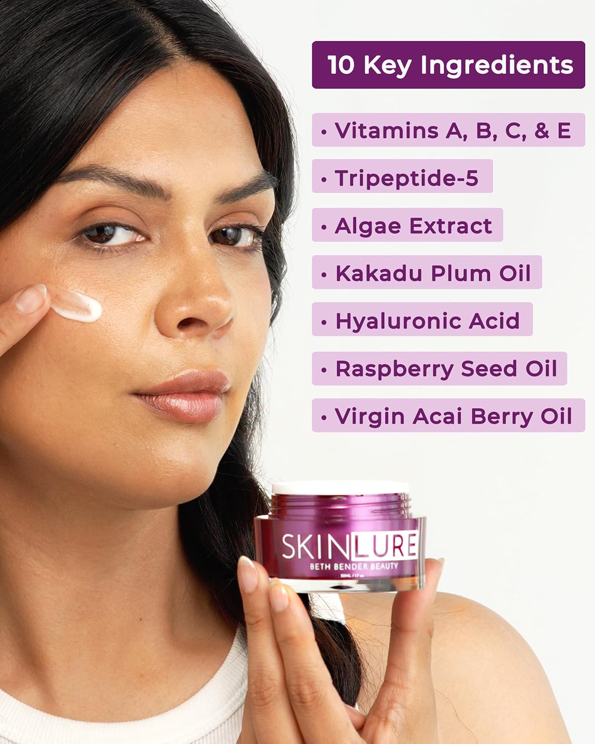 SKINLURE Hidratante facial hidratante con vitamina C y ácido hialurónico  Hidratante facial antienvejecimiento para piel sensible seca  Revive