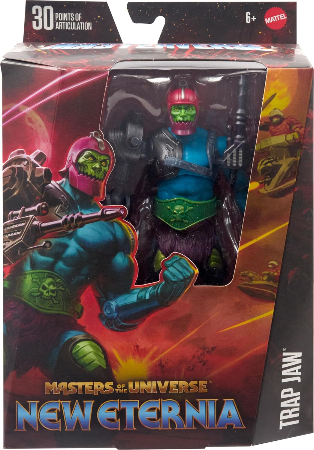 Masters of the Universe Masterverse New Eternia Trap Jaw figura de acción, coleccionable de lujo con 30 articulaciones y múltiples accesorios,