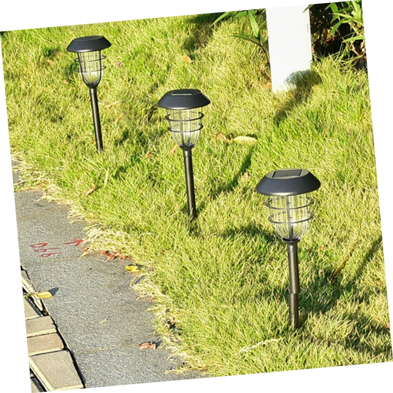 Angoily 1 unid luz solar de jardín luz solar antorcha luz pasarela cubierta lámpara entrada enchufe luz noche tierra inserción lámpara patio luces