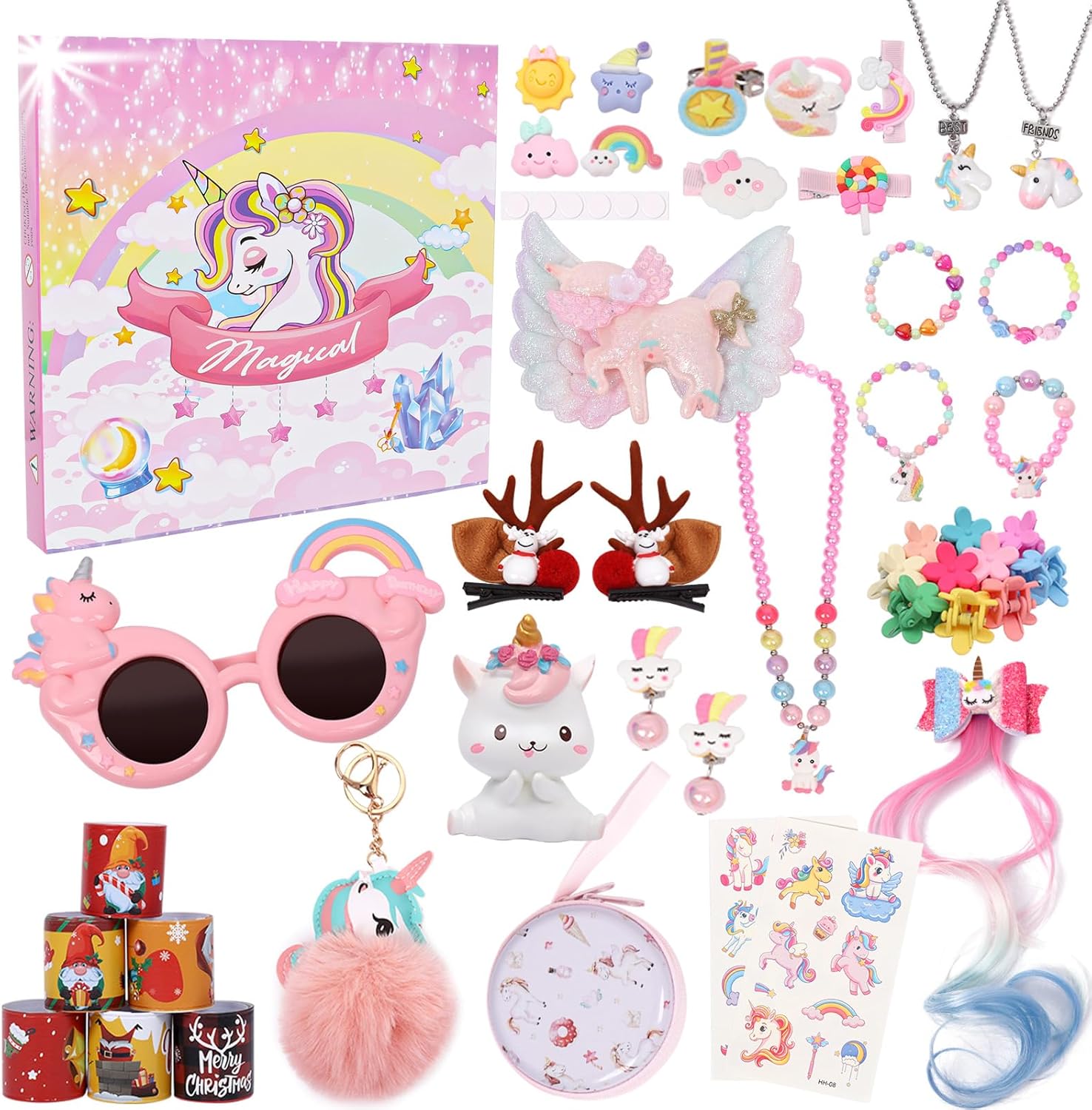Calendario de Adviento 2023 para niñas, calendario de Adviento de unicornio 2023 para niños, calendario de Adviento de princesa 2023, joyería,