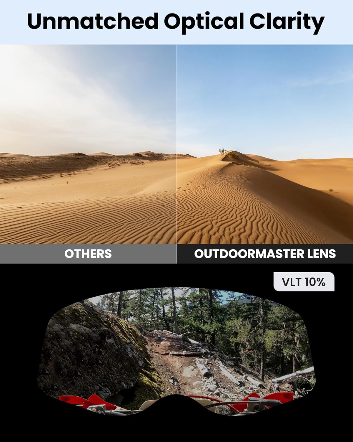 OutdoorMaster Mustang – Gafas de motocross OTG, gafas de motocross, gafas de ATV para hombres, mujeres, adultos, jóvenes
