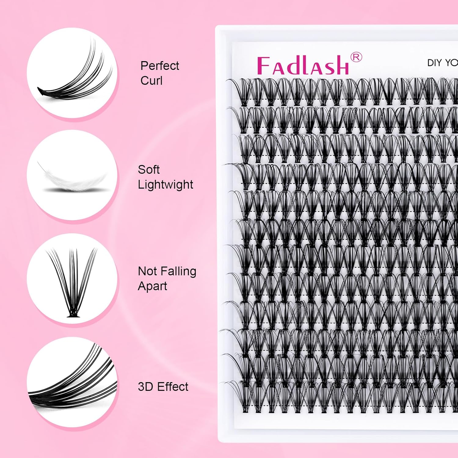 Kit de extensiones de pestañas para unir y sellar racimos de pestañas con pinzas para pestañas, pegamento para pestañas individuales, herramienta