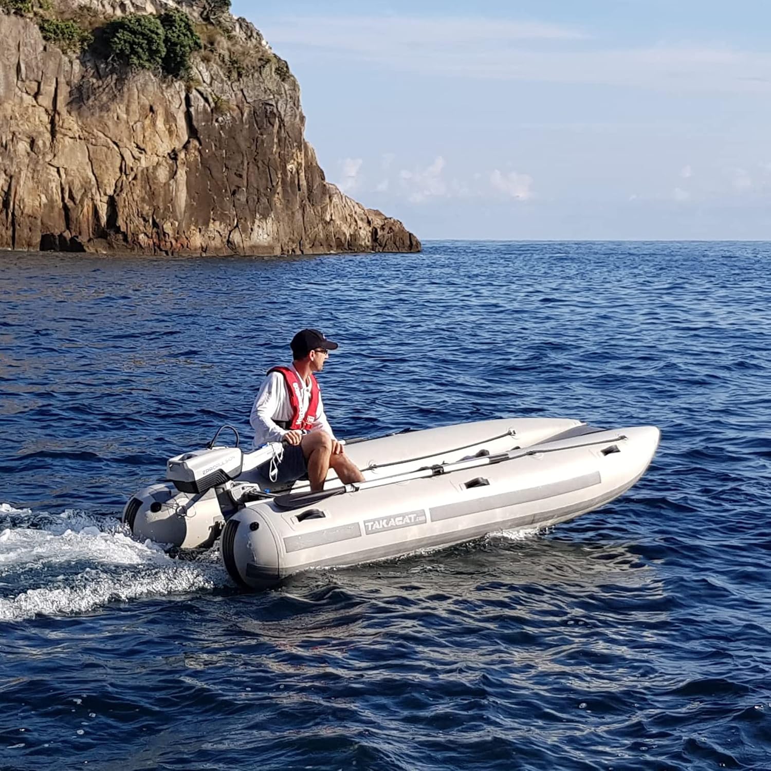 380LX – Bote inflable para 6 personas, diseño de arco abierto ultraportátil, 12.5 ft, gris