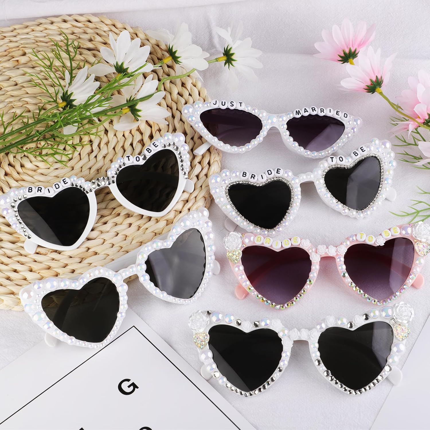 Bride Sunglasses for Bachelorette Bridal Glasses with rhinestone for Bride to Be Gift, Bachelorette Accessories Party Favors