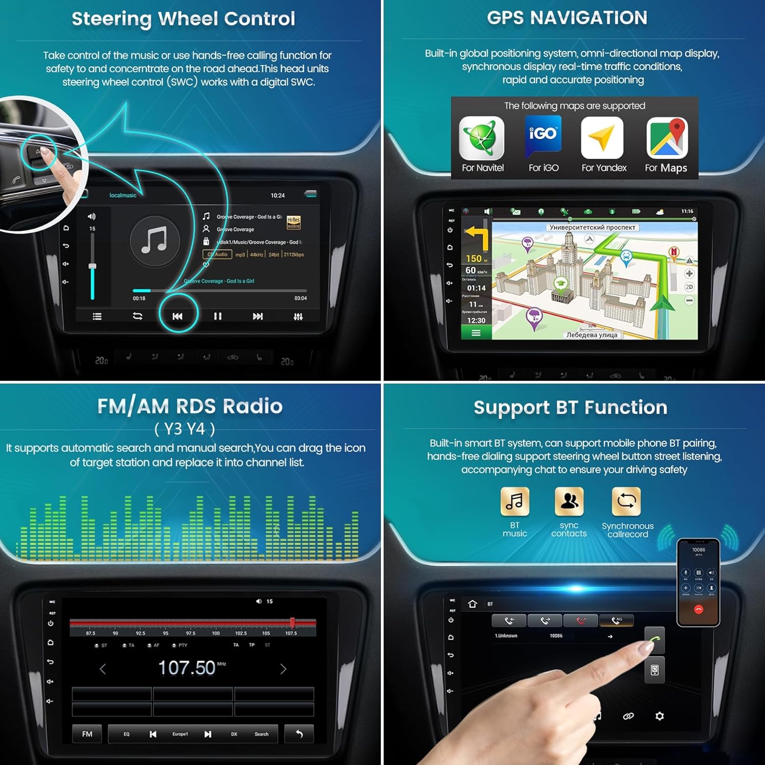 Android 11 coche estéreo unidad principal 9 ” pantalla táctil para Nissan marzo 2010-2013, soporte de navegación en el tablero Bluetooth FM AM