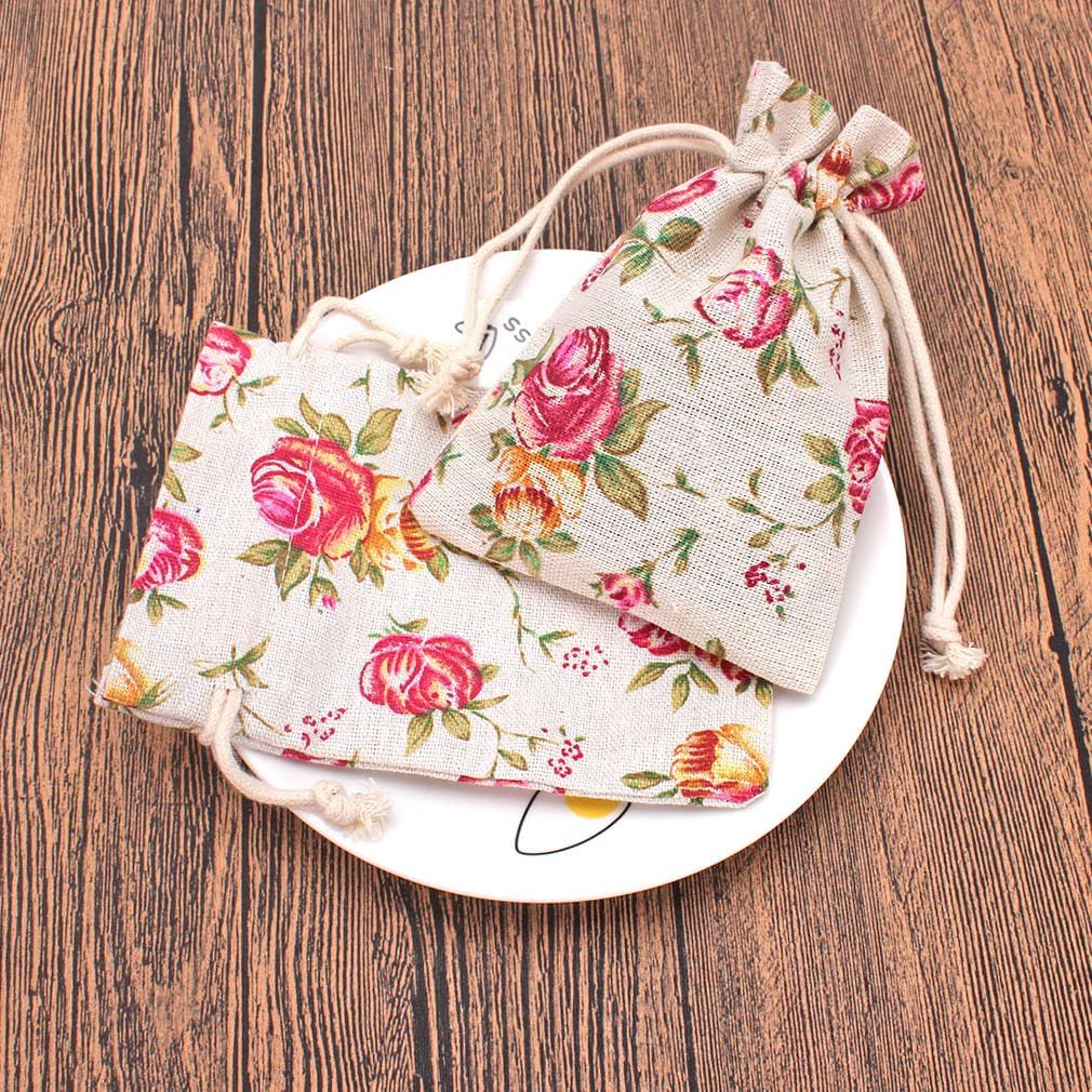 Paquete de 24 bolsas de arpillera con doble cordón de color rosa, bolsa de arpillera de regalo, bolsas de lino reutilizables, bolsas de joyería para
