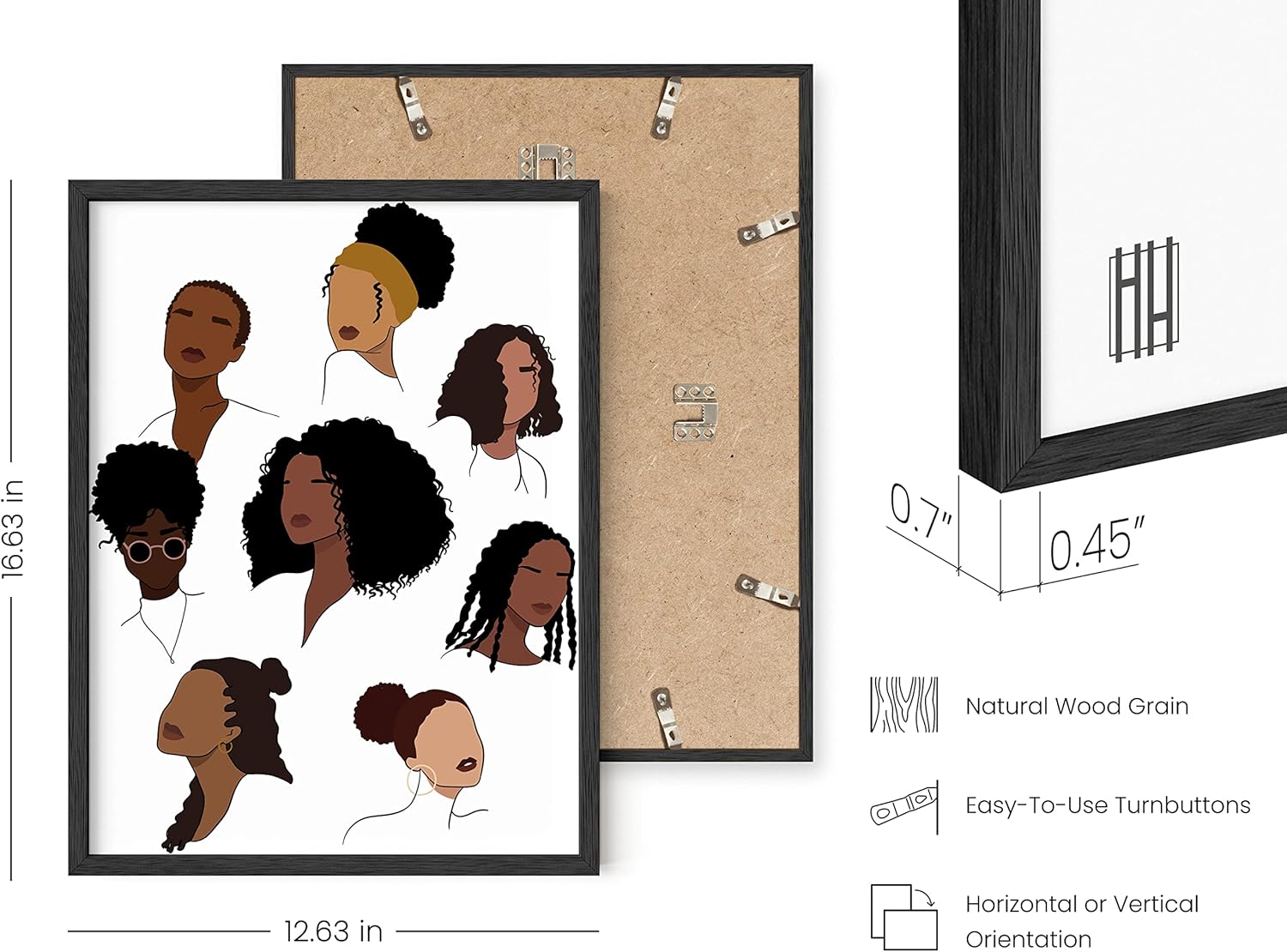 HAUS AND HUES Arte de pared y póster de cabello de niña negra para mujer, arte de mujeres negras y afroamericanas para pared, arte de pared de mujer