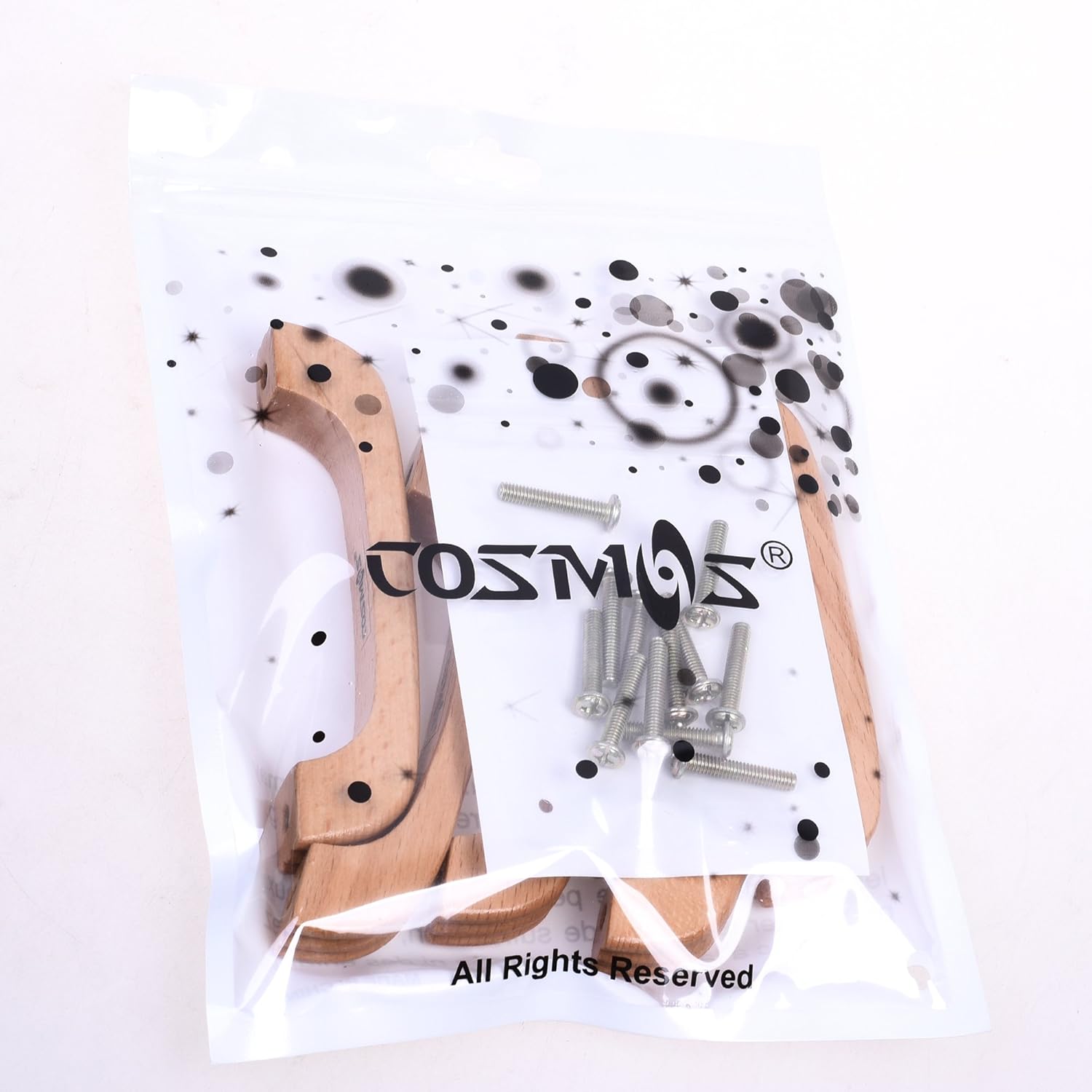 Cosmos 6 tiradores de madera para cajones de gabinete con tornillos