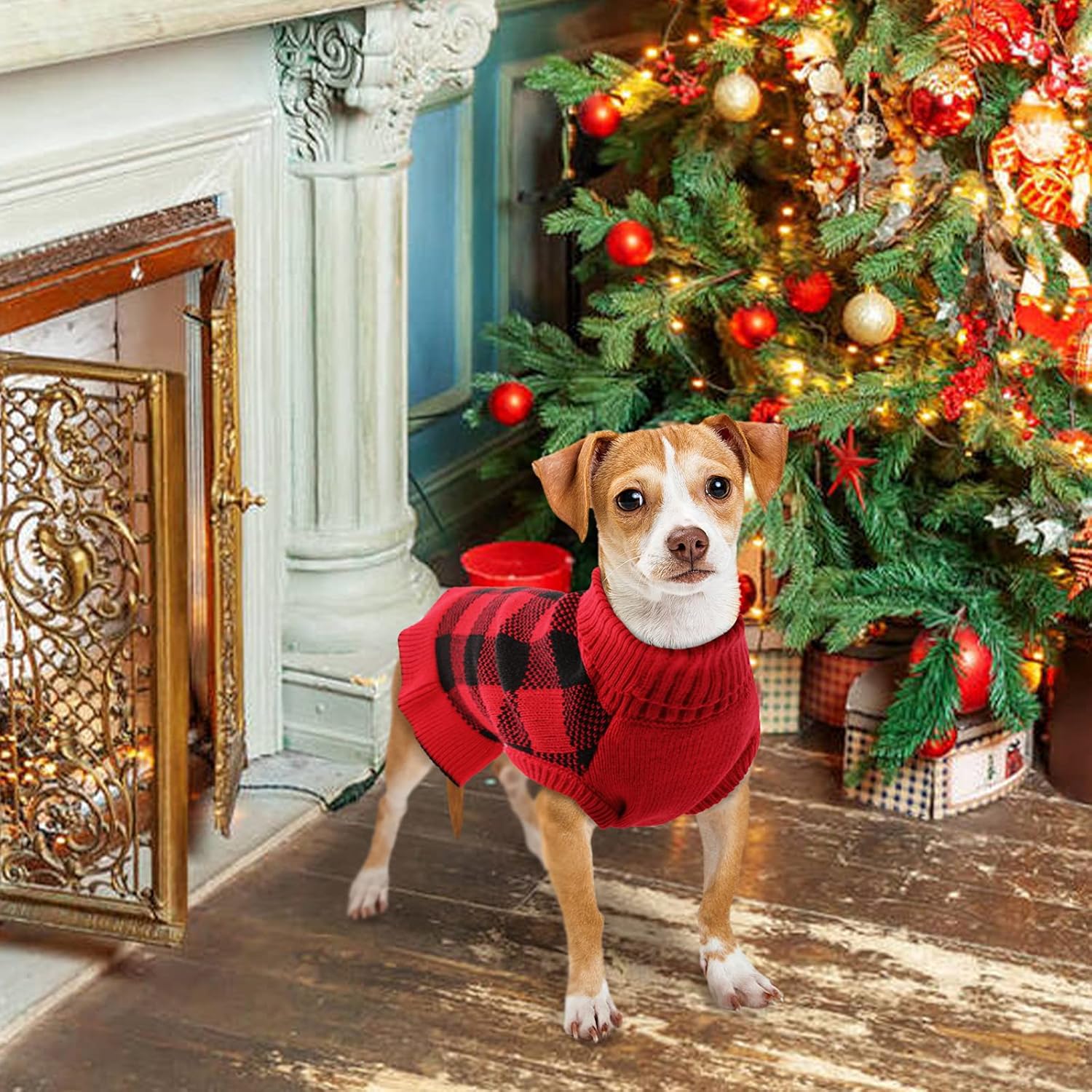 QBLEEV Suéteres para perros pequeños, suéter para perro, suéter para cachorros, suéteres de Navidad para perro, suéteres cálidos de invierno de
