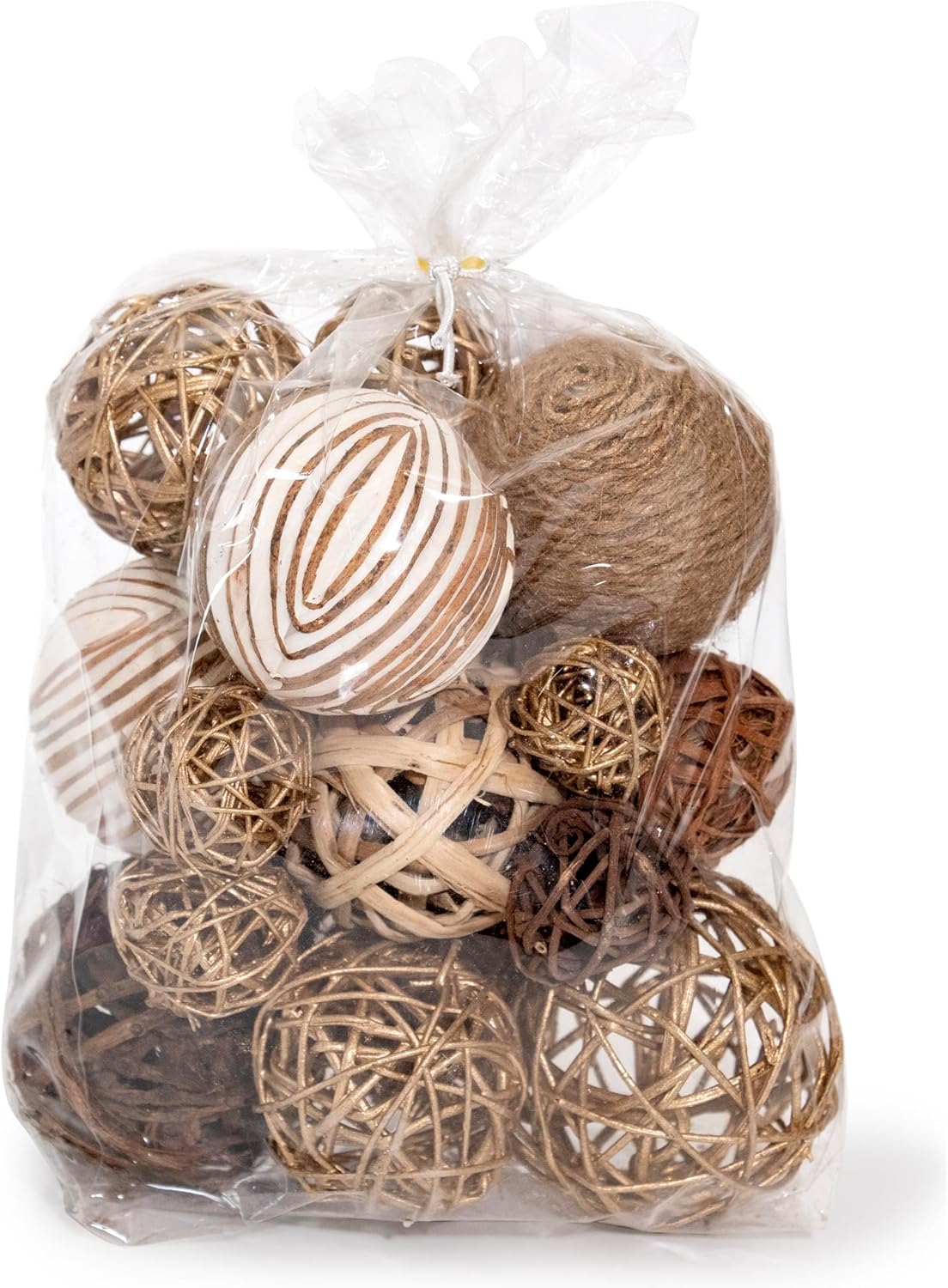 ANDALUCA Bolas decorativas y orbes dorado natural bolsa tazón relleno decoración del hogar (dorado)