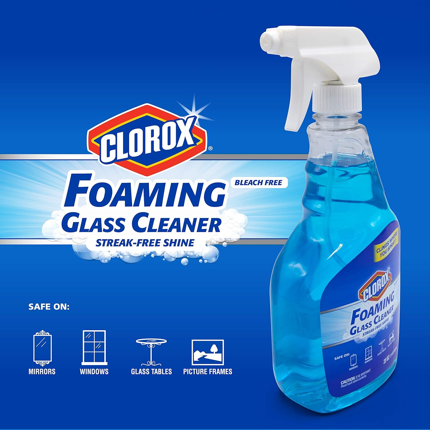 Clorox Spray limpiador de vidrio espumoso  Spray limpiador de ventanas y vidrios multiusos  Spray de limpieza de ventanas  Limpiador de vidrio