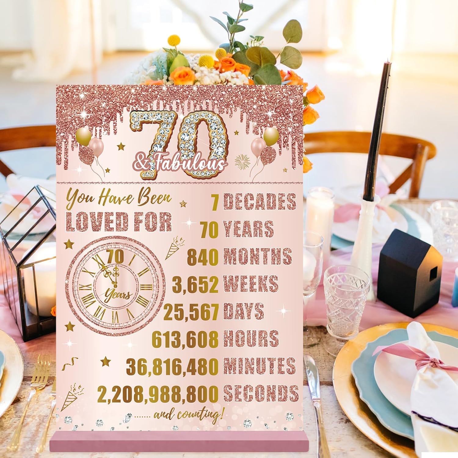Bumqviy Letrero de mesa con texto en inglés Back in 1954 para mujer, con texto en inglés Back in 1954, Happy 70th Birthday y Back in 1954 (Back in