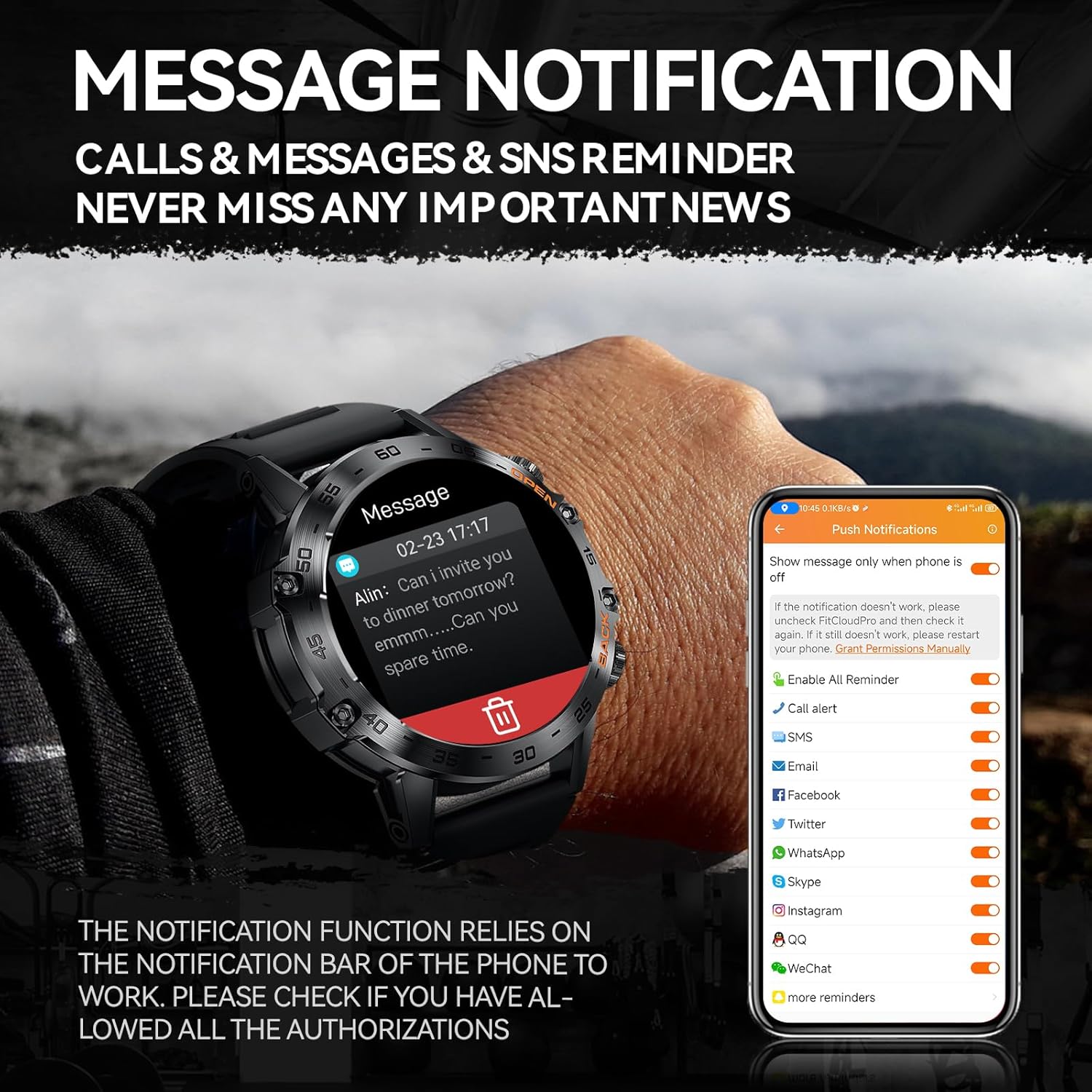 Military Smart Watch for Men MakeAnswer Calls Rugged Tactical Smartwatch Compatible with Android iPhone Samsung 1.39″ HD Screen Heart Rate Sleep