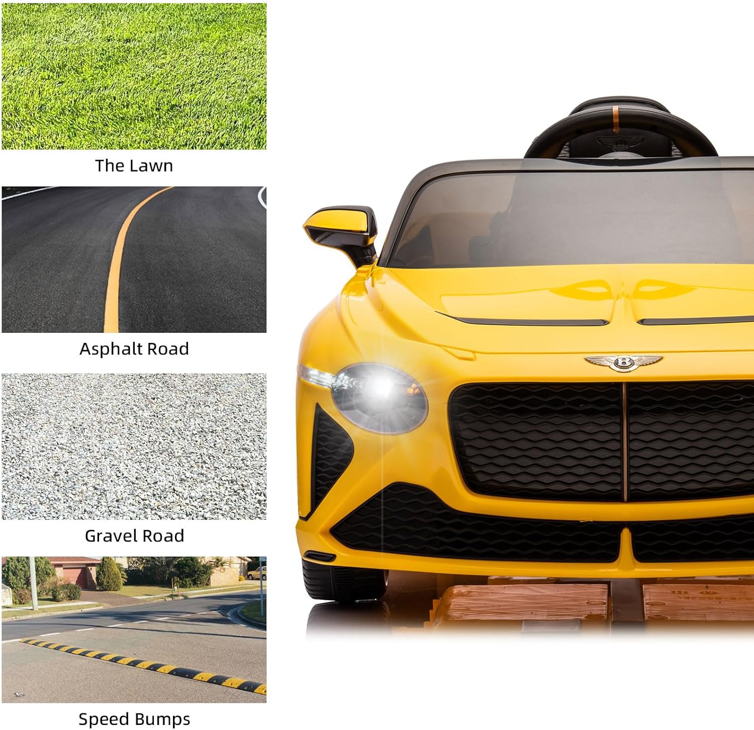 Auto de paseo para niños de 12 V con control remoto, auto para niños para conducir con 3 velocidades, luces LED, música, puertas abiertas,