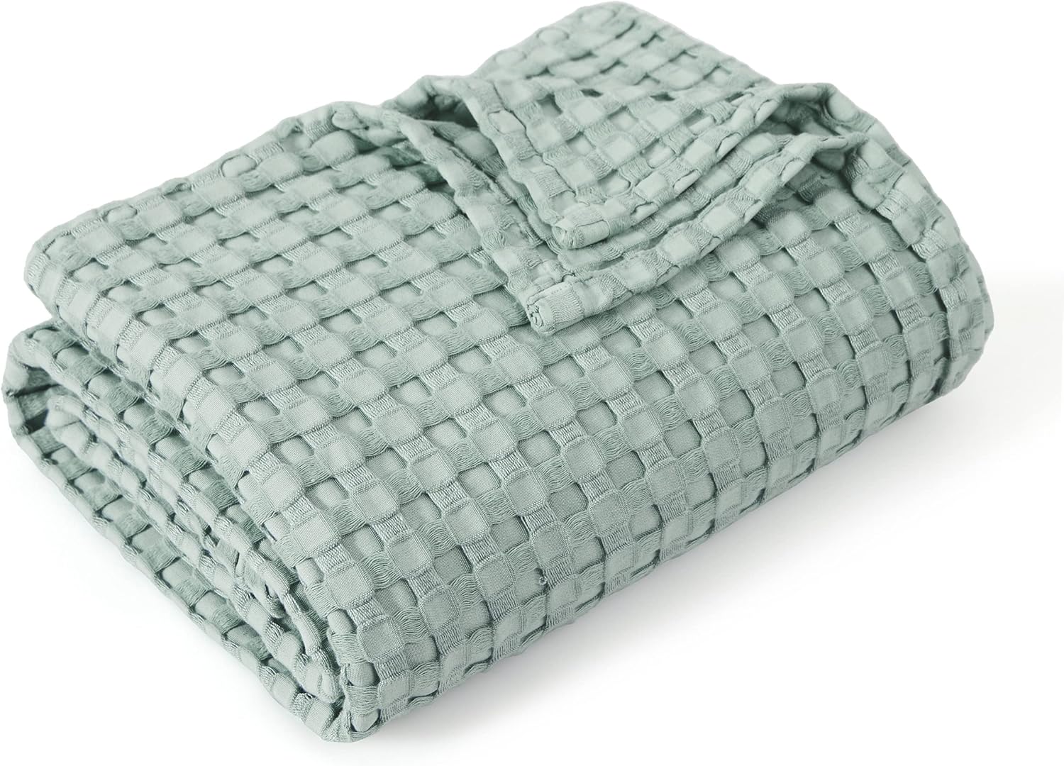 Bedsure Manta de algodón con punto gofre, tamaño individual XL, ligera, transpirable de rayón derivado del bambú, para personas que duermen con
