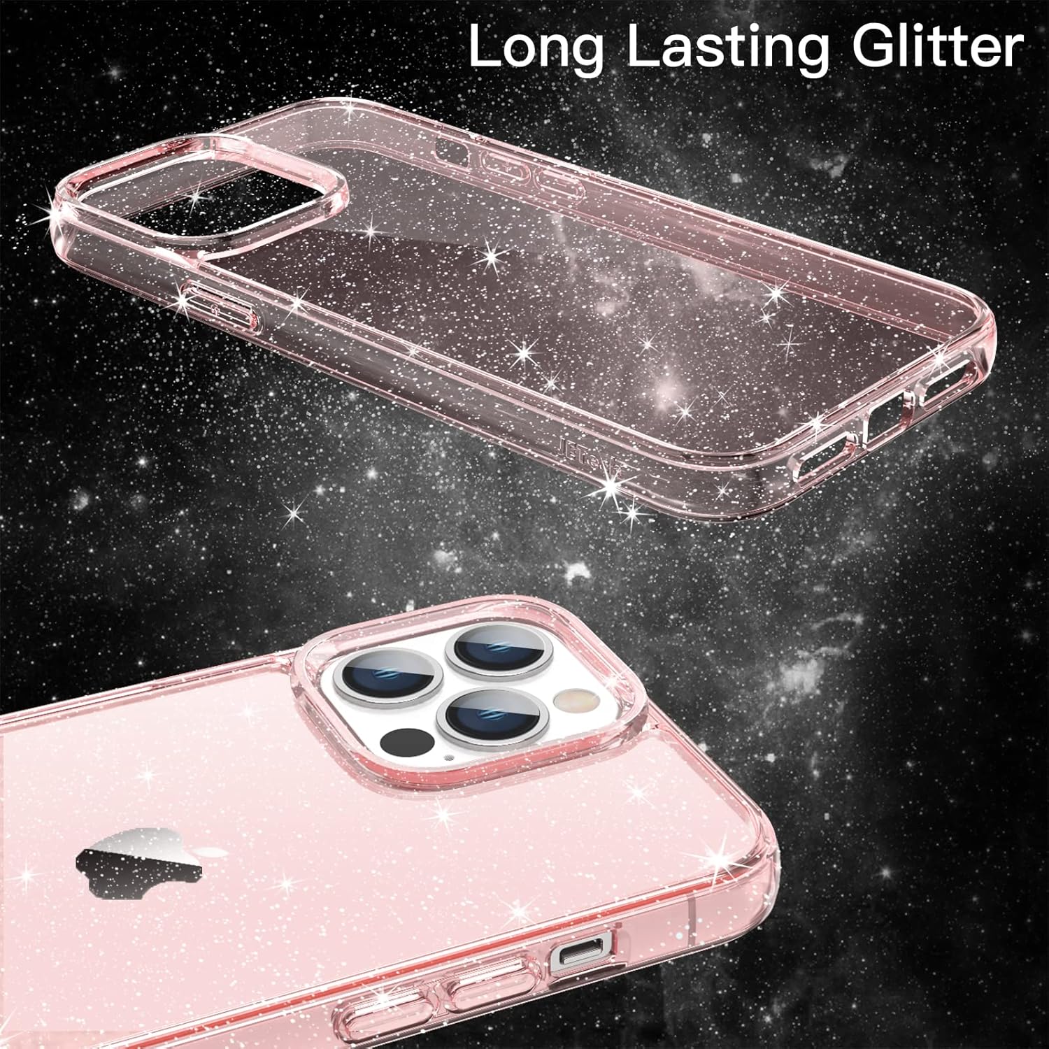 JETech Funda con purpurina para iPhone 13 Pro de 6.1 pulgadas, a prueba de golpes, bonita y brillante para mujeres y niñas (rosa)