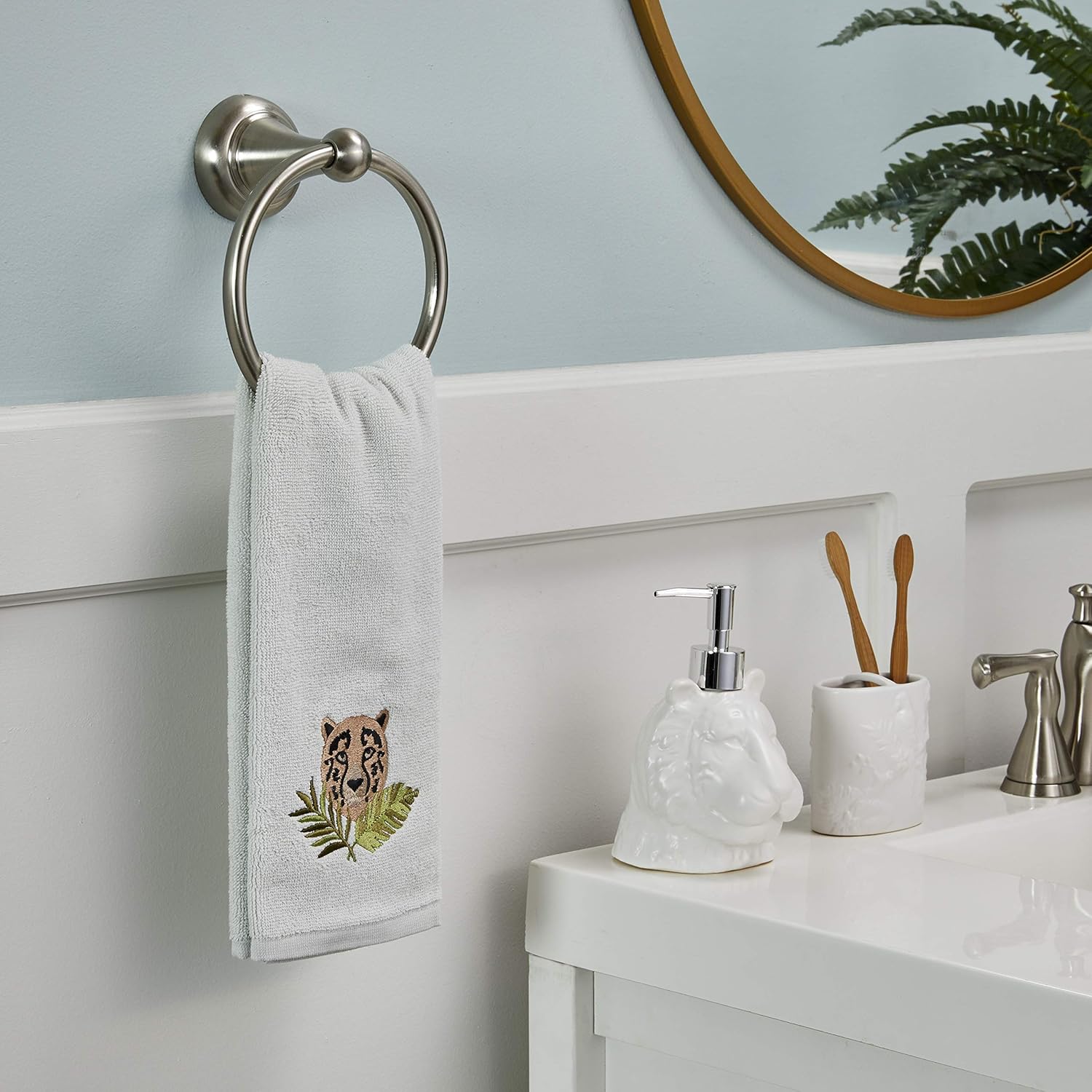 SKL Home Vern Yip Jungle Cats – Porta cepillos de dientes, color blanco