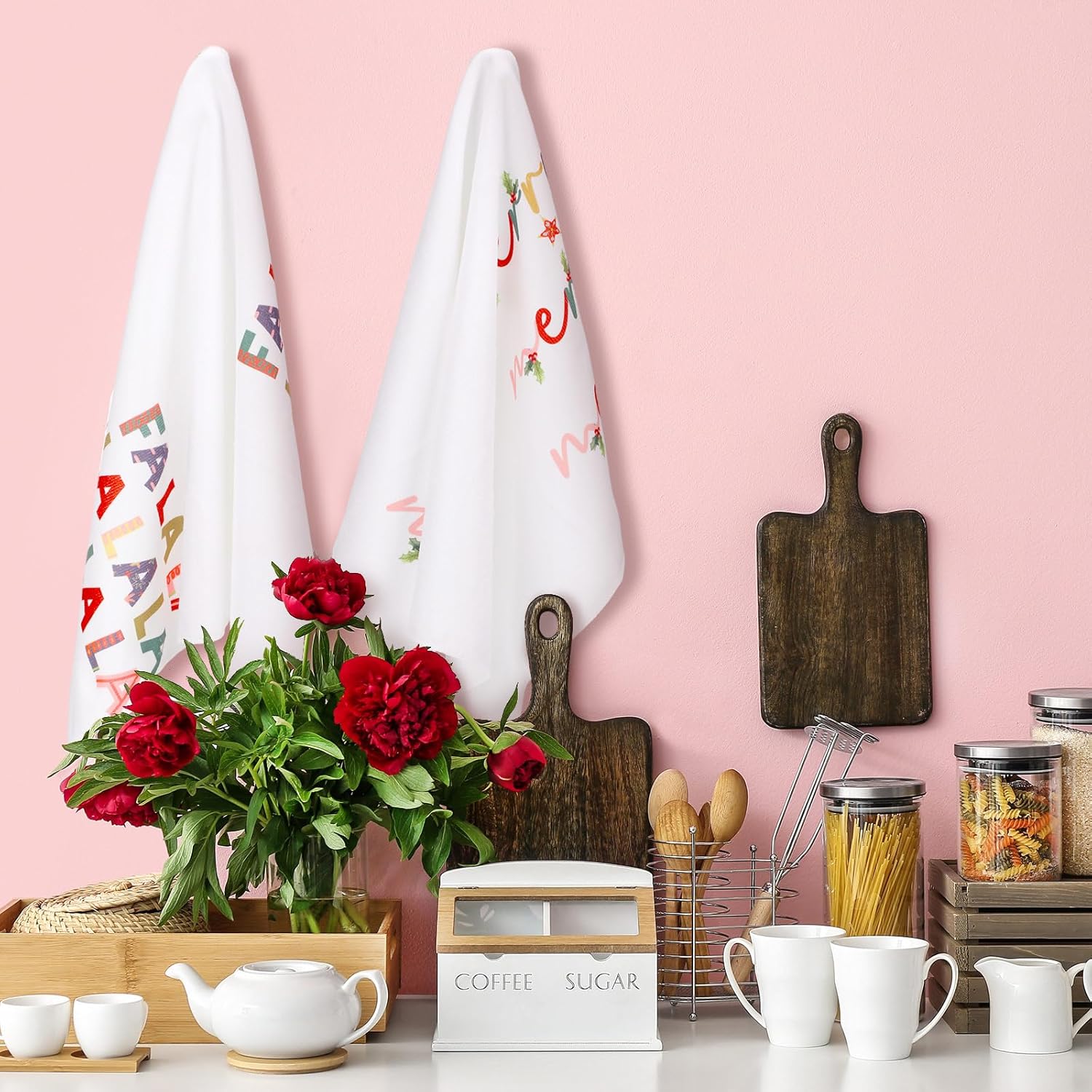 Preboun 4 toallas de cocina de Navidad, paños de cocina de cascanueces de 18 x 26 pulgadas, paños de cocina de Navidad de invierno para cocina,