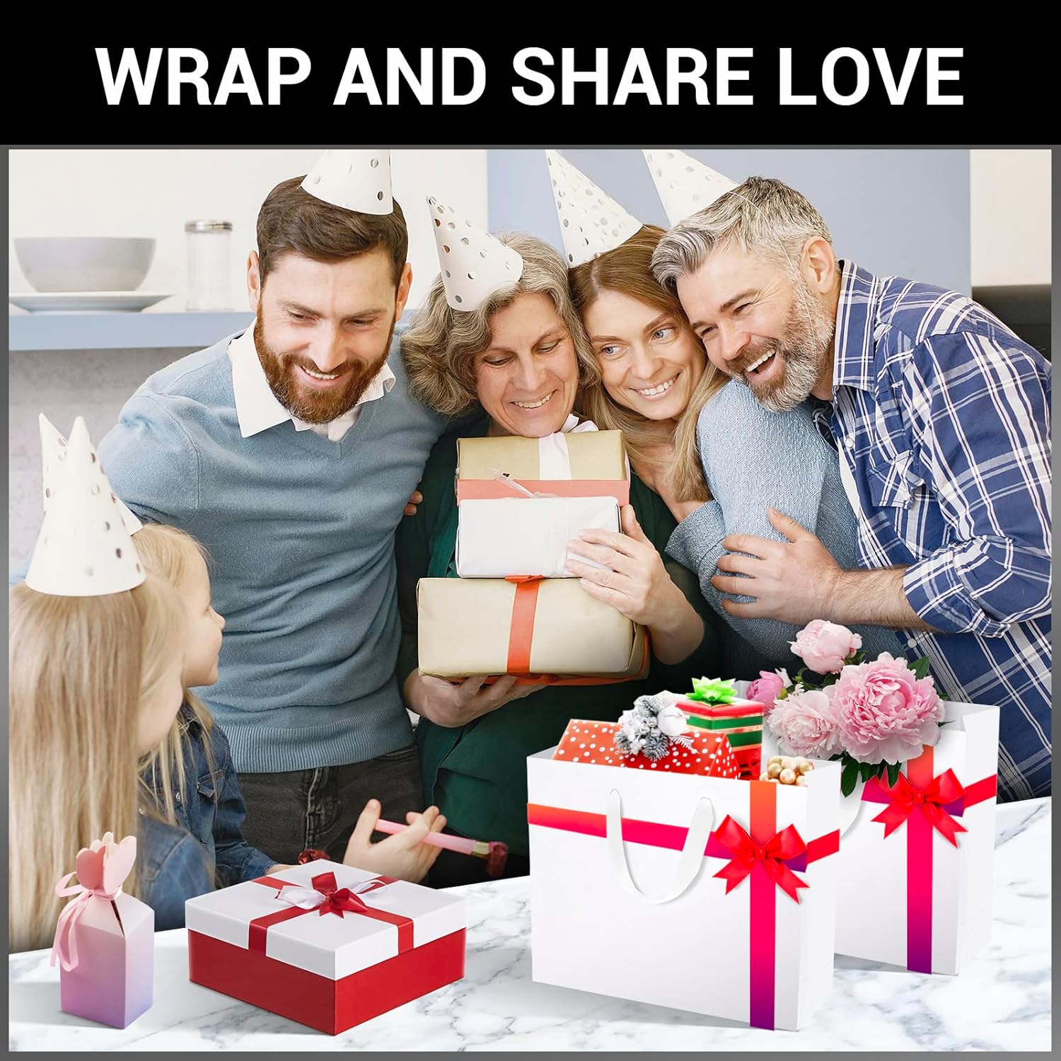 EUSOAR Bolsas de papel de estraza pequeñas de 8.6 x 3.9 x 7 pulgadas con asas, bolsas resistentes para bodas, comestibles, boutique, venta al por