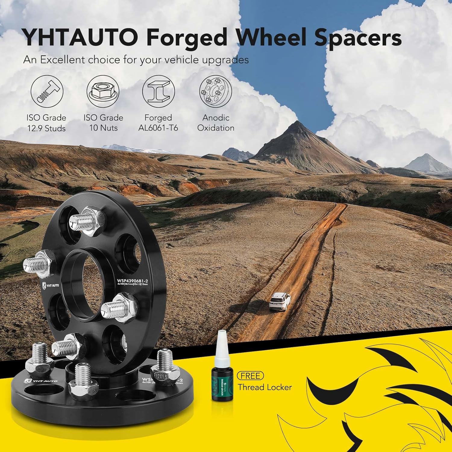 YHTAUTO Espaciadores de rueda centrados en buje de 0.157 x 3.937 in de 0.591 in, se adapta a Honda Civic, Accord, Fit, Mini Cooper, Acura, Kia,