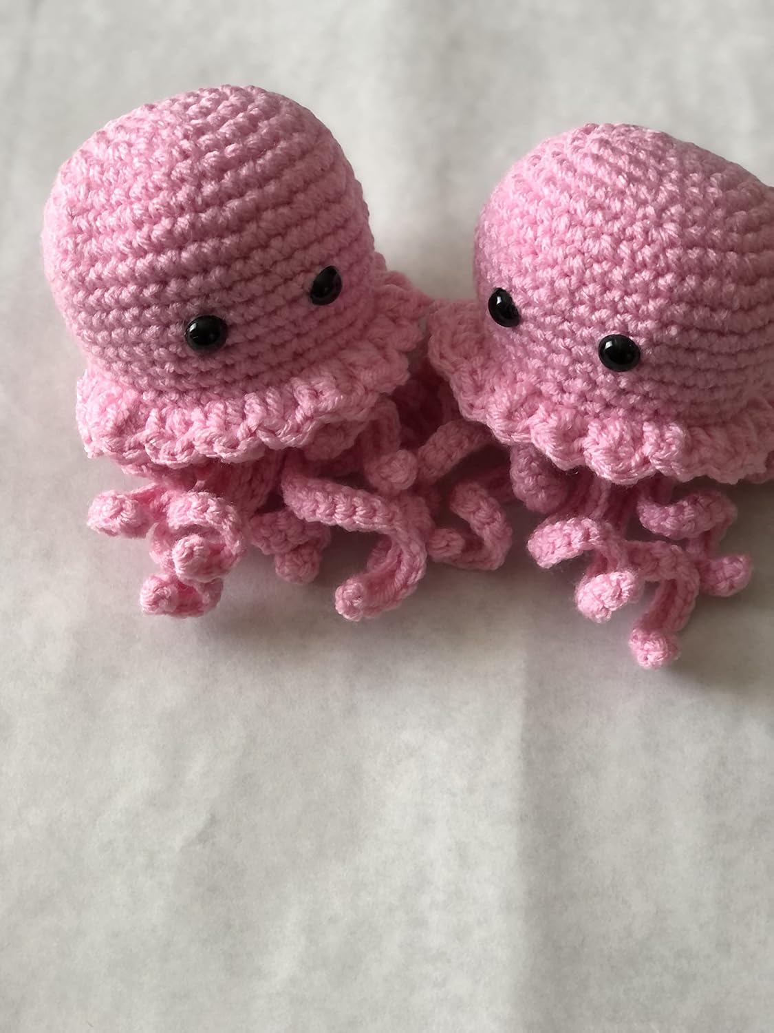 Znet3D Juguete de peluche de ganchillo de medusas – Hecho a mano en los Estados Unidos – Suave y adorable. A (rosa)