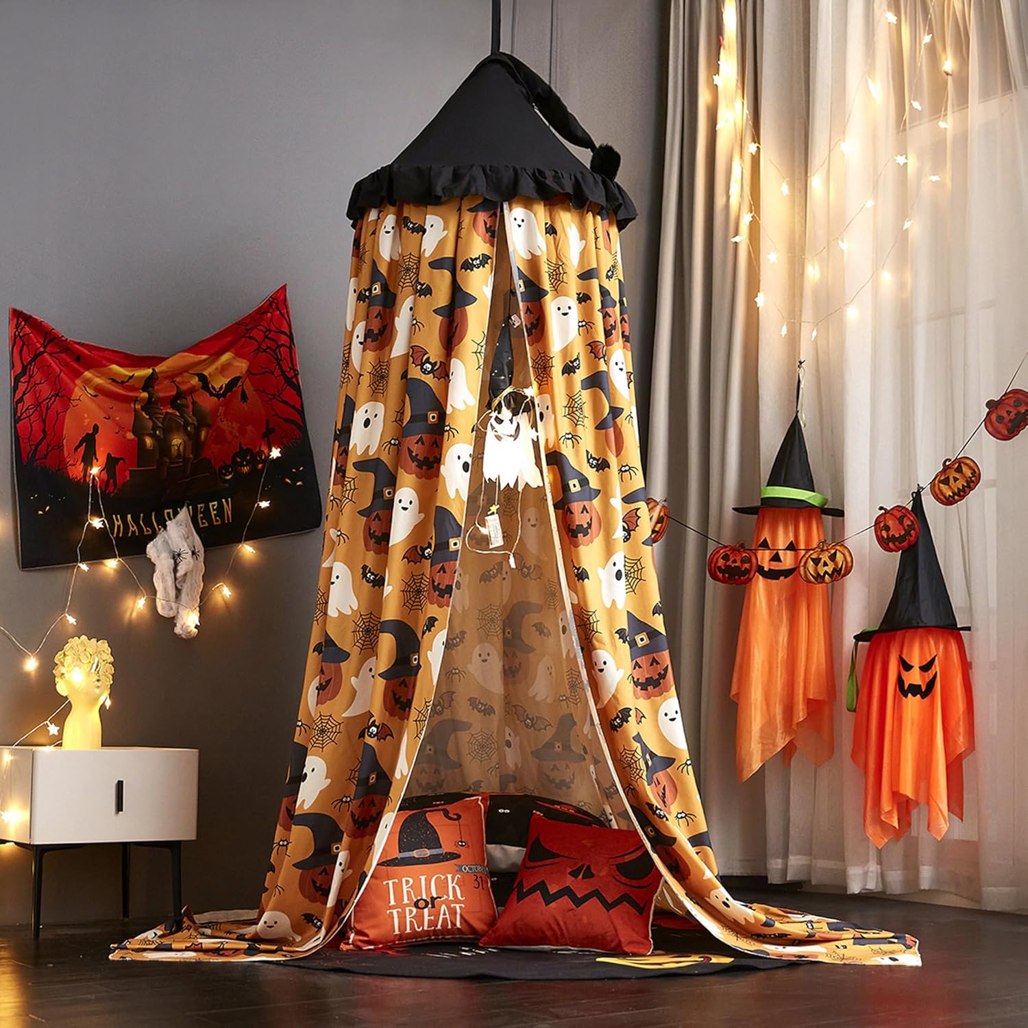 Toldo decorativo para cama de niños, estilo sombrero de princesa, cúpula de ensueño, toldo para decoración de habitación de niñas, castillo, toldos