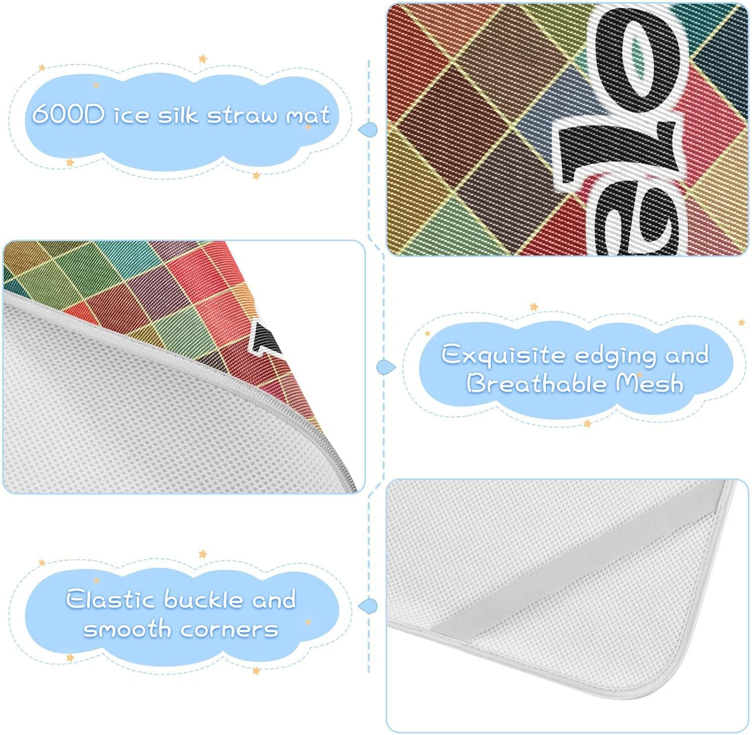 Protector de colchón cuadrado colorido personalizado para cuna, para niños y niñas, tapete de seda de hielo, sábanas de cama para niños pequeños,