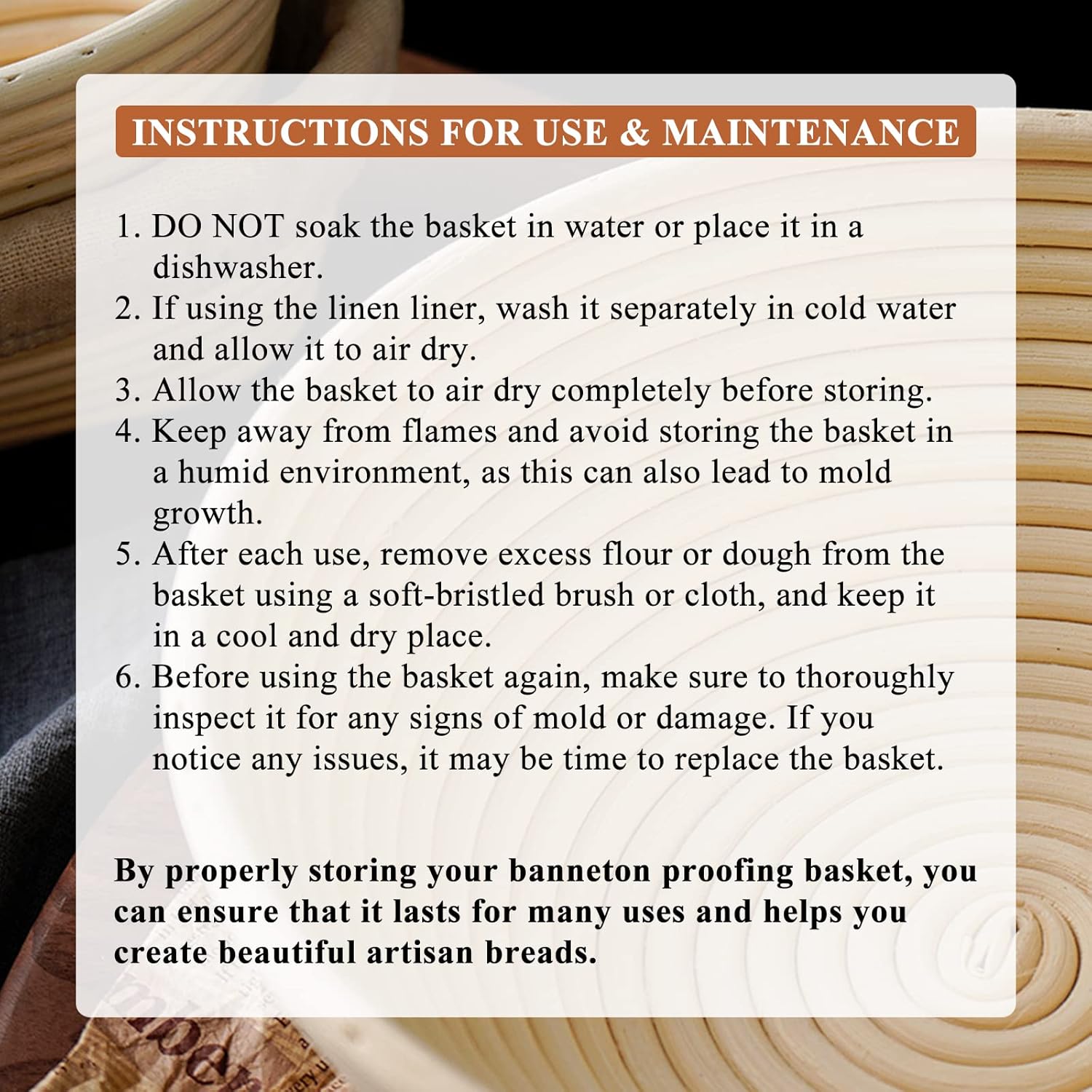 Cestas de prueba Banneton de pan de 9 pulgadas cesta redonda a prueba de masa madre para hacer pan artesanal para panaderos profesionales y caseros,