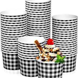 Sieral Vasos de papel para helado de 9 onzas, tazones de papel desechables de guinga, tazas de picnic a granel, postre de pícnic, taza de papel a Sieral Vasos de papel para helado de 9 onzas, tazones de papel desechables de guinga, tazas de picnic a granel, postre de pícnic, taza de papel a