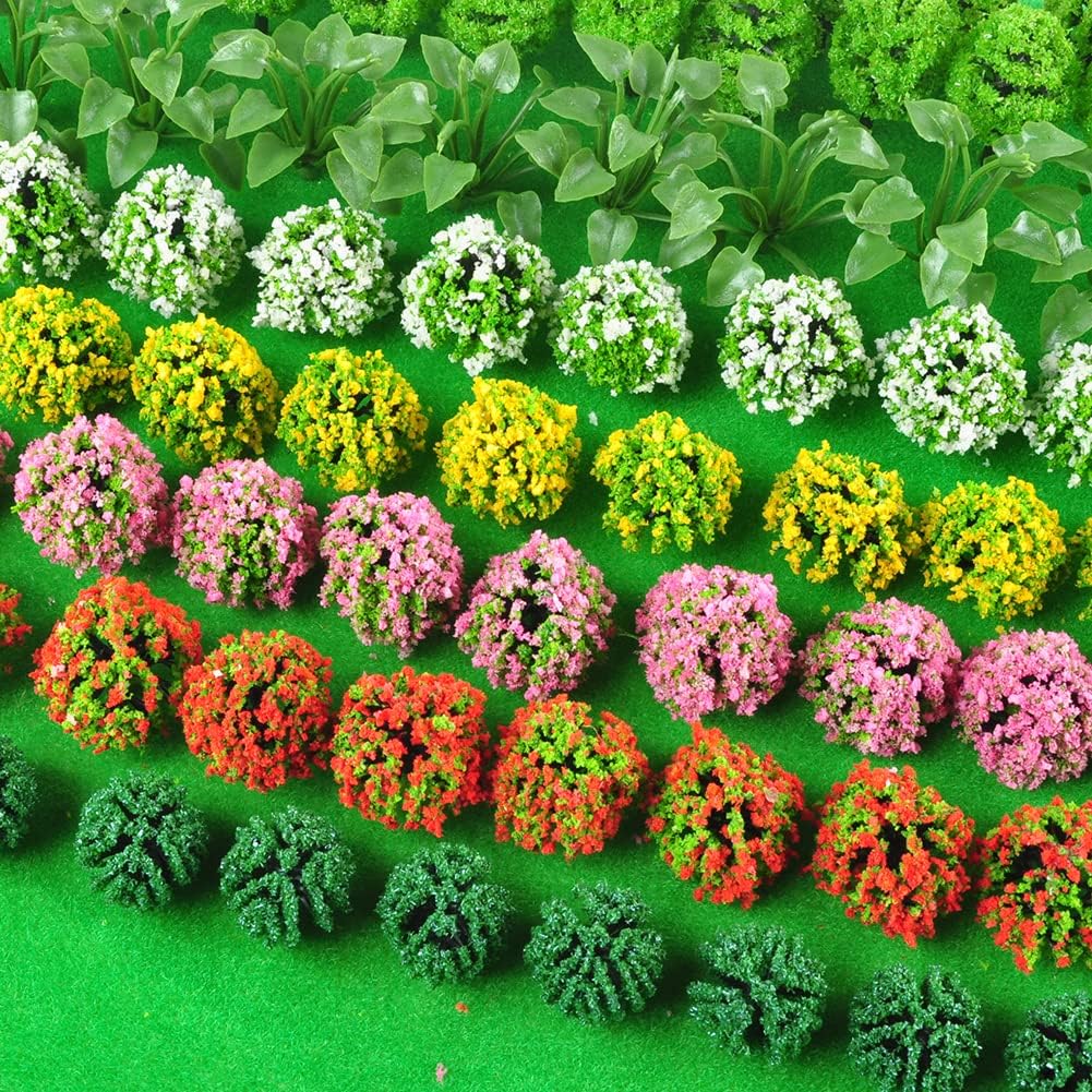 80pcs 1.18-2.36 pulgadas modelo mixto árboles accesorios modelo tren paisaje arquitectura árboles modelo paisaje sin soportes