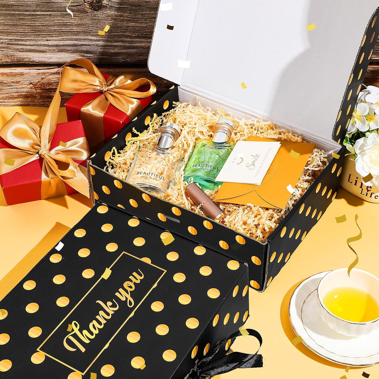 Yeaqee Caja de agradecimiento grande de regalo de graduación a granel para propuesta, regalos de dama de honor con tapas, cajas de regalo de Navidad
