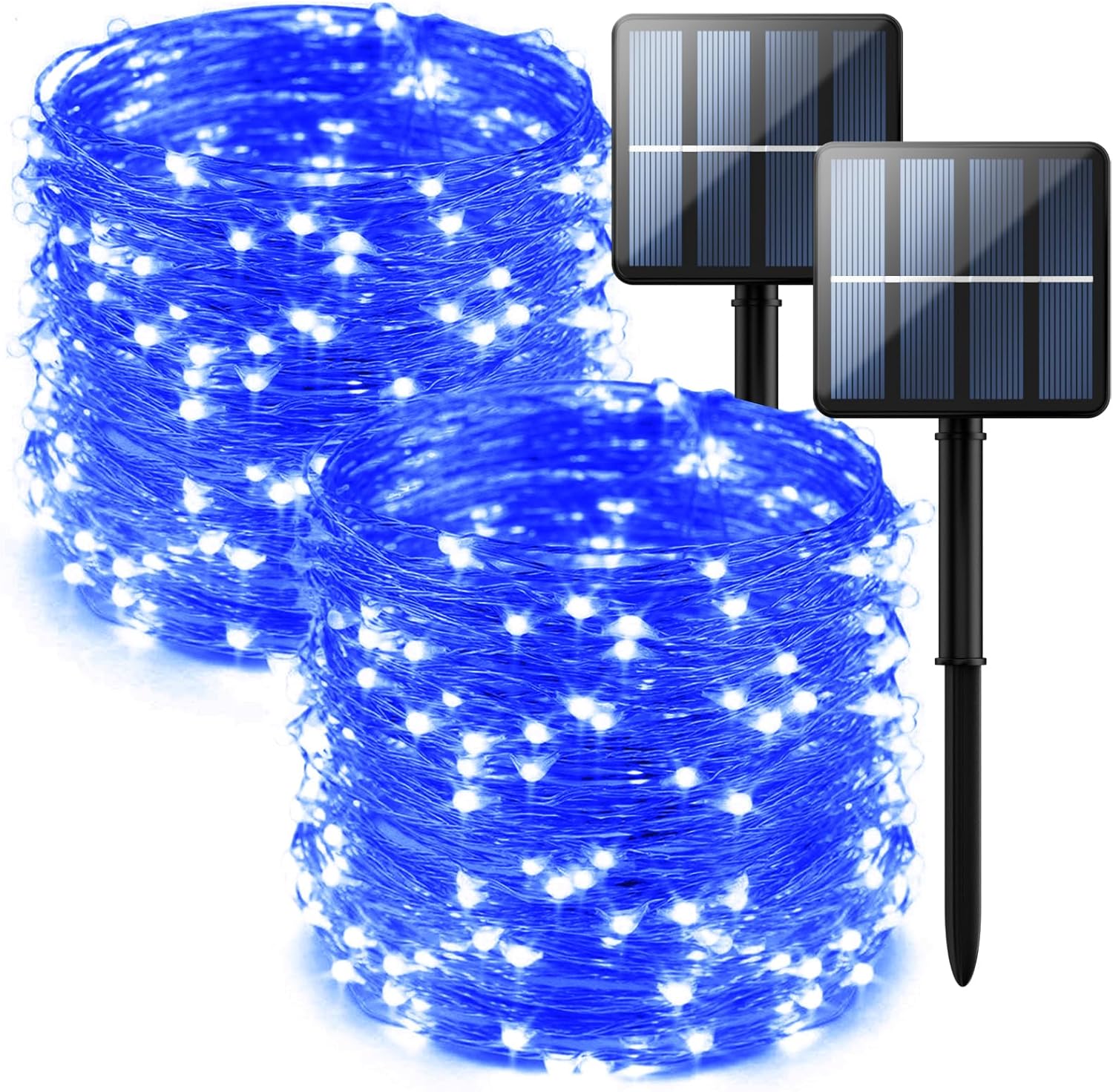 Paquete de 2 200 luces LED solares para exteriores, cuentas de lámpara de gran tamaño mejoradas y luces solares superbrillantes para exteriores, 8