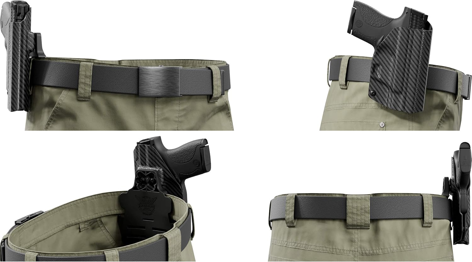 We The People Holsters – Fibra de carbono – Cinturón exterior abierto – Funda OWB Kydex – Conduccióninclinaciónretención ajustable